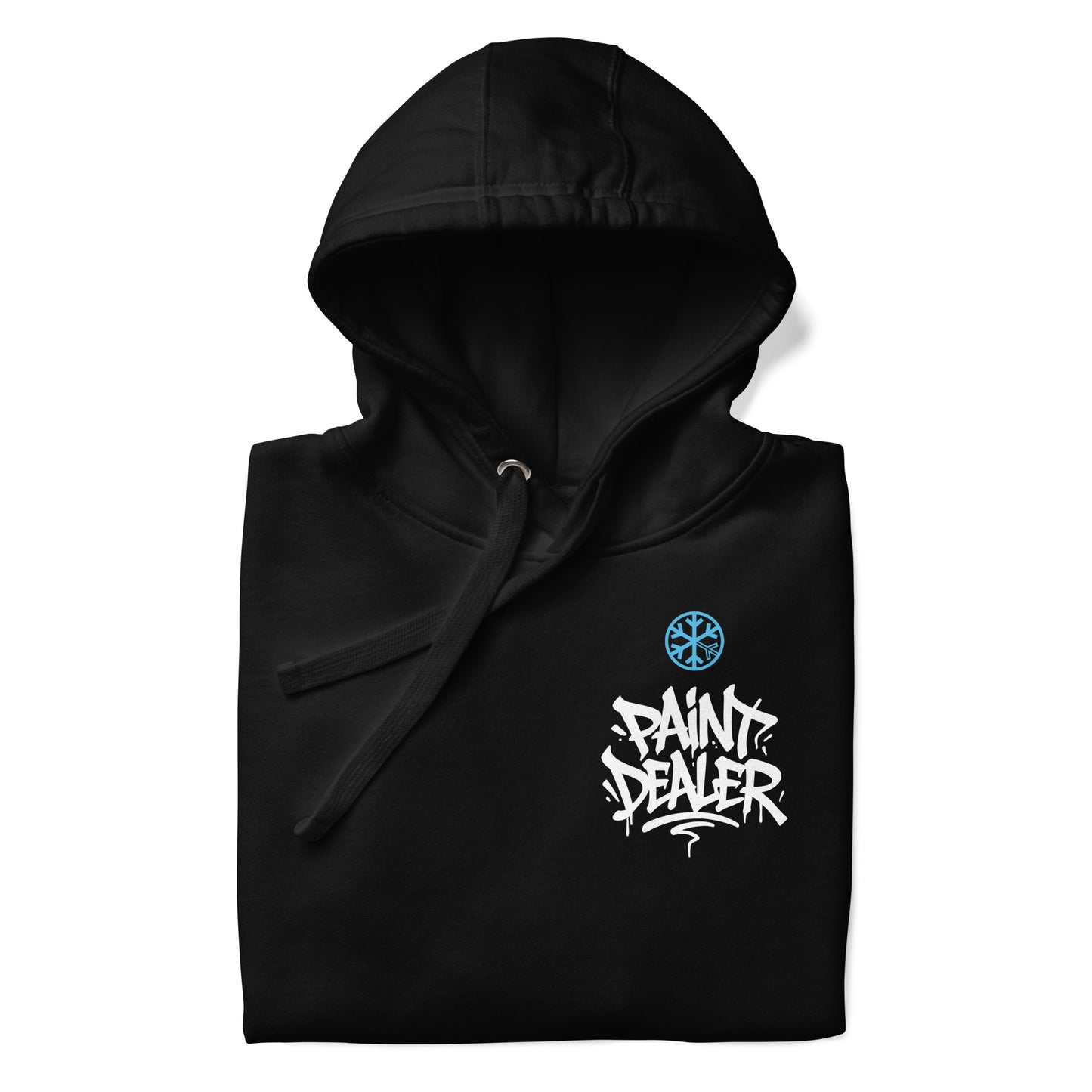 Black-Paint Dealer Graffiti Character Hoodie from B.Different Clothing, folded, graffiti-inspired streetwear
