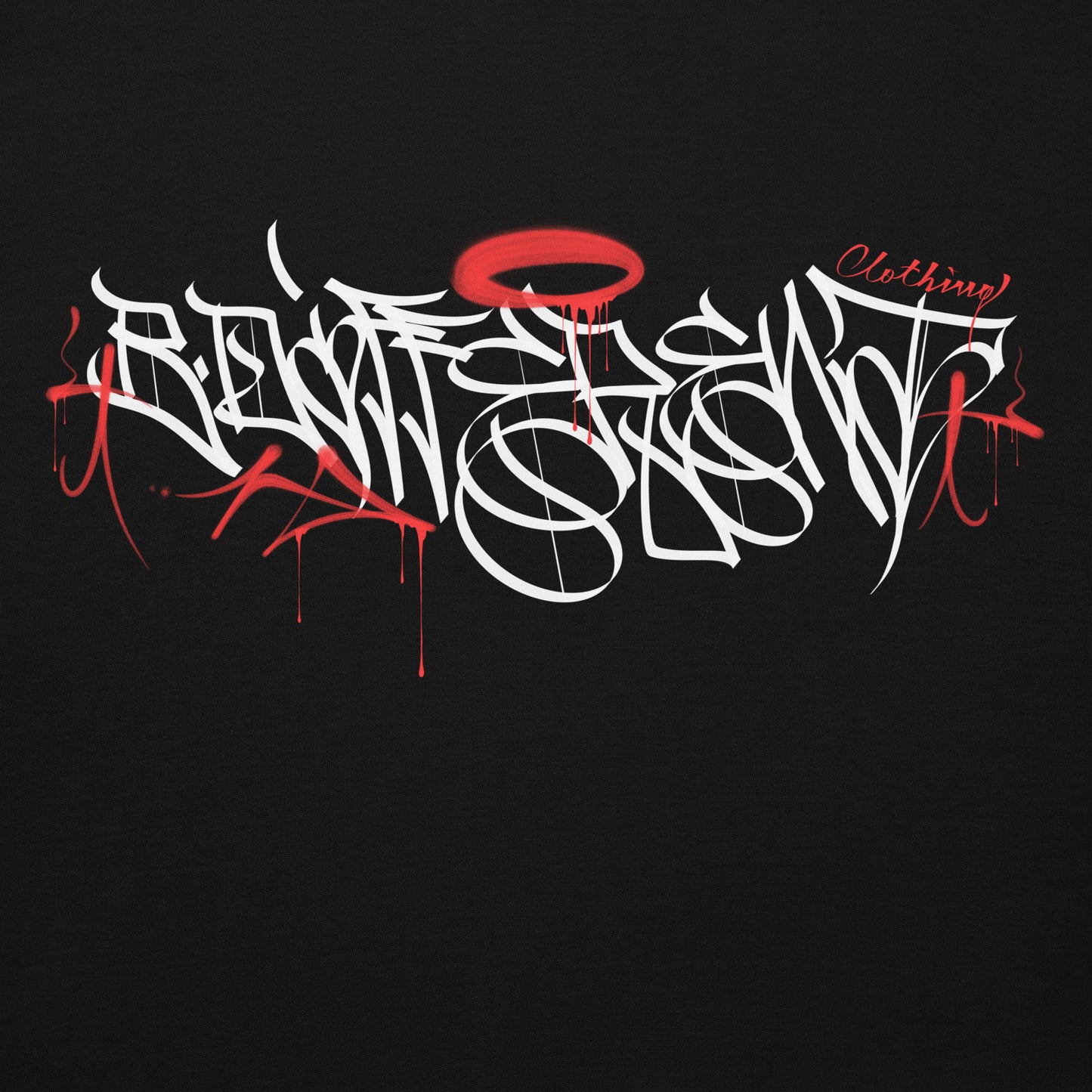 Black-Caos One Collab Graffiti Hoodie from B.Different Clothing, graphic, graffiti-inspired streetwear