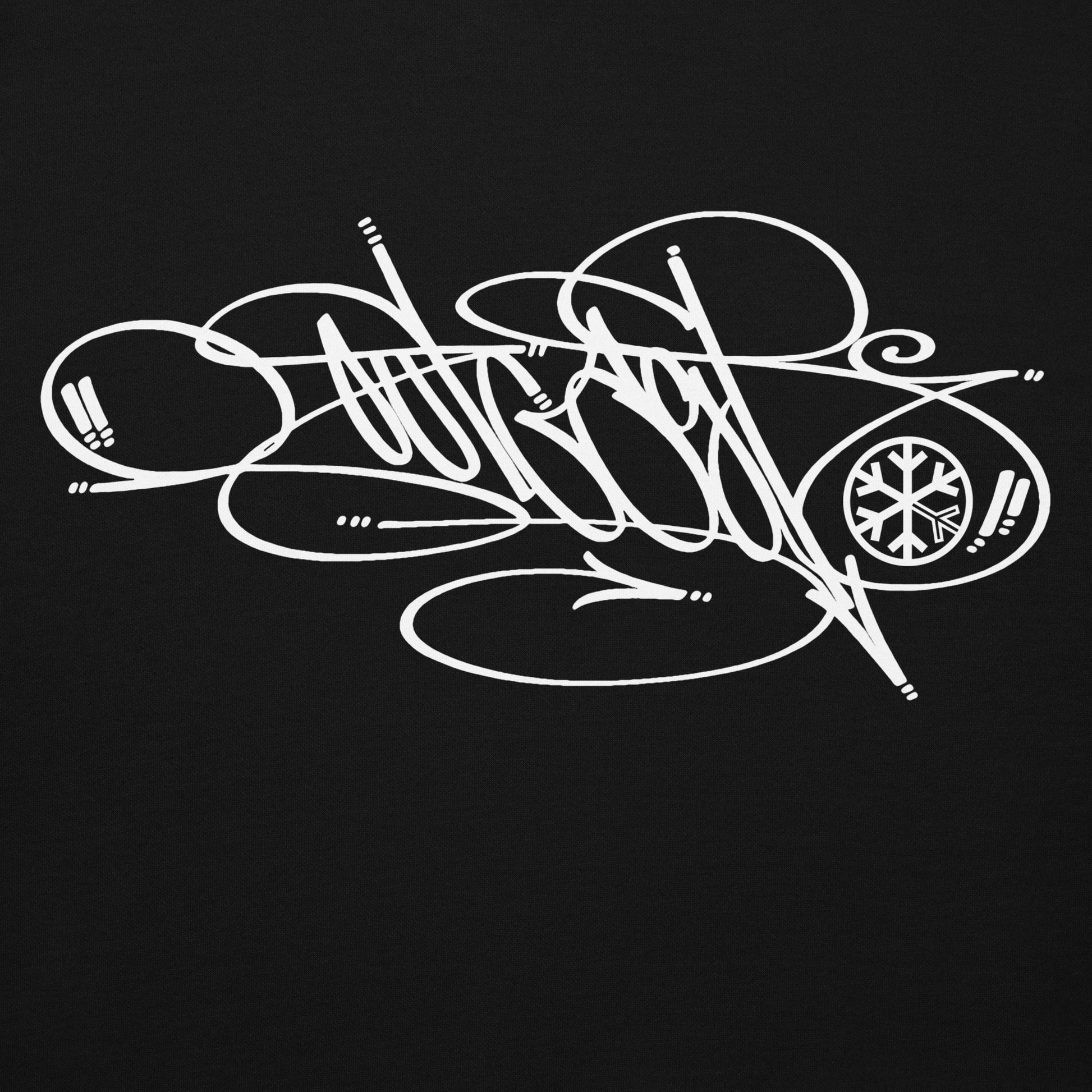 Black-Outcast Tag Hoodie by Graffiti Dad from B.Different Clothing, graphic, graffiti-inspired streetwear