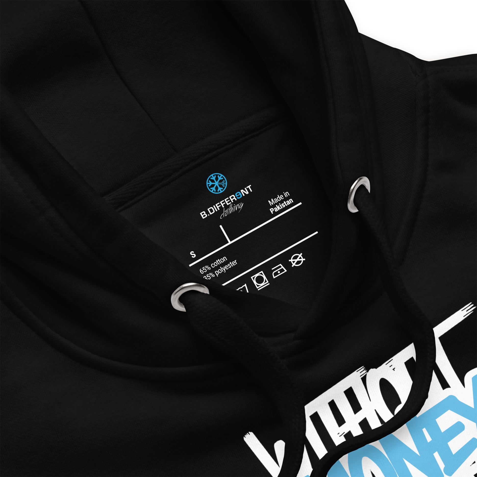 Black-Without Dreams You Are Nothing Graffiti Hoodie from B.Different Clothing, collar, graffiti-inspired streetwear