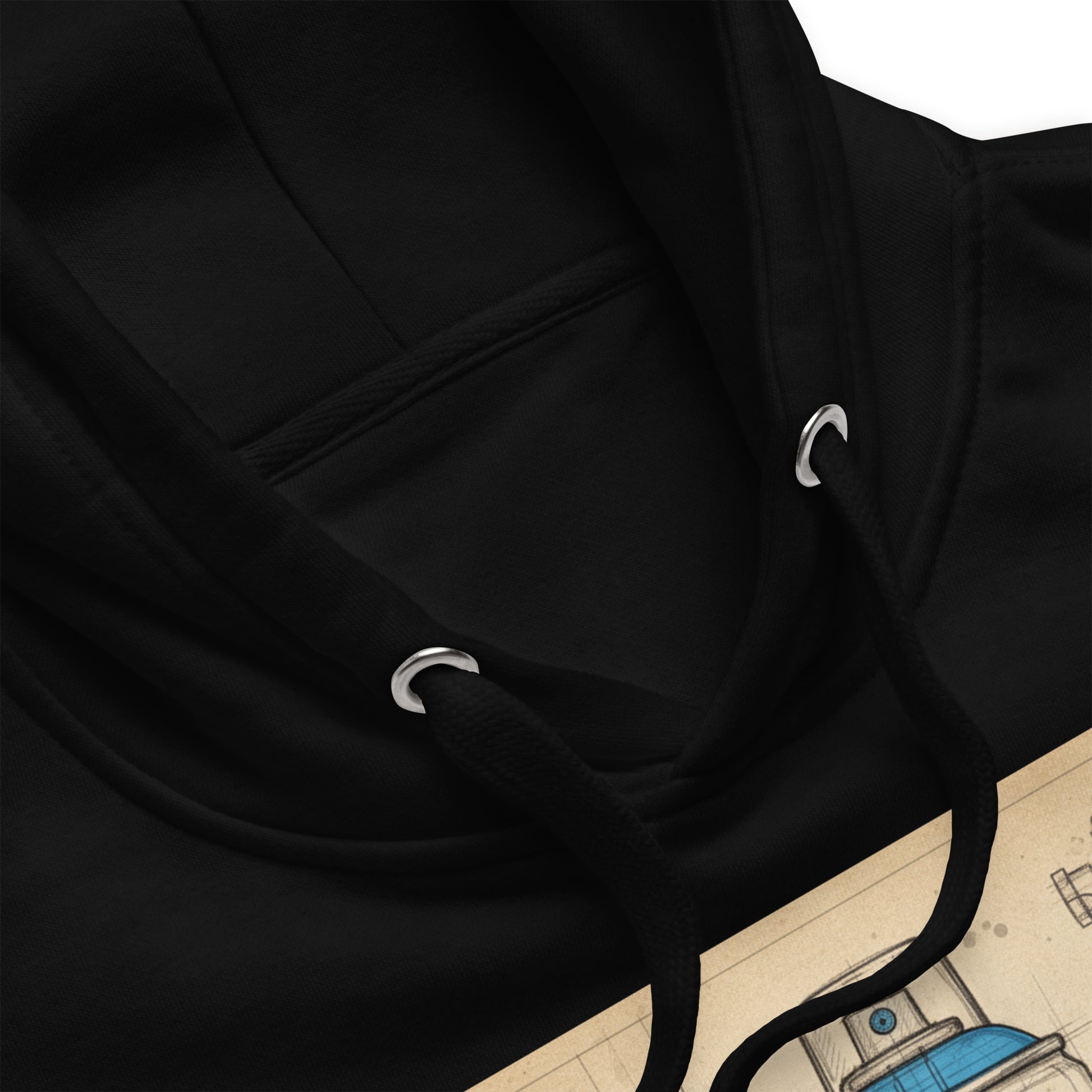 Black-Spray Can Sketch Graffiti Hoodie from B.Different Clothing, collar, graffiti-inspired streetwear