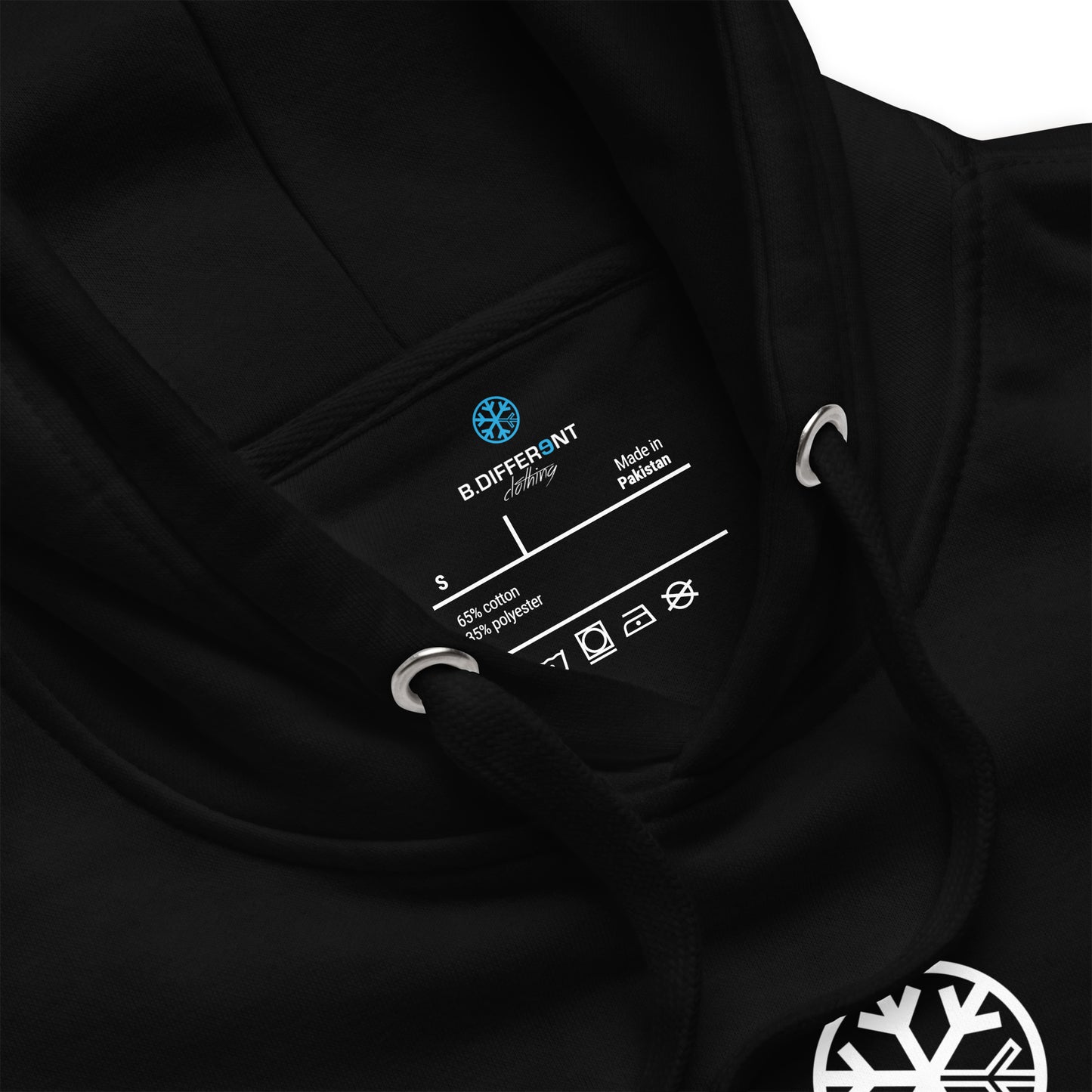 Black-Antisocial Graffiti Tag Hoodie from B.Different Clothing, collar, graffiti-inspired streetwear