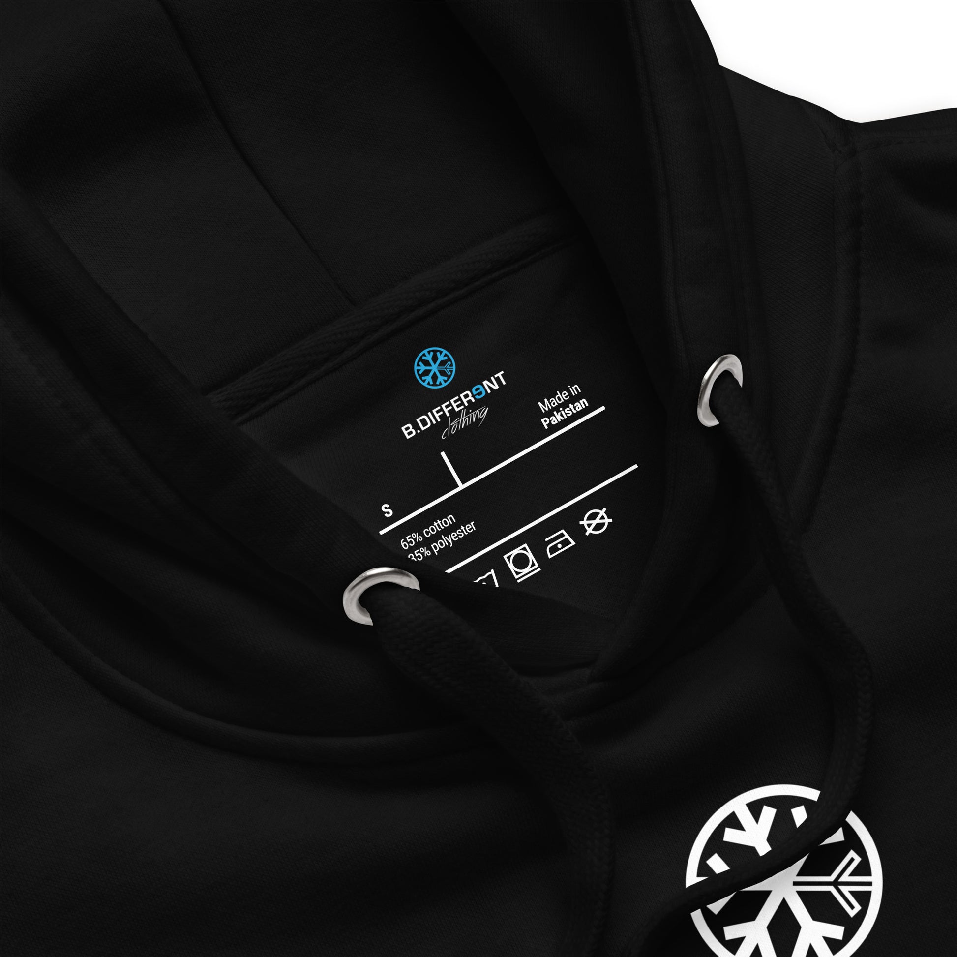 Black-Loony Graffiti Tag Hoodie from B.Different Clothing, collar, graffiti-inspired streetwear