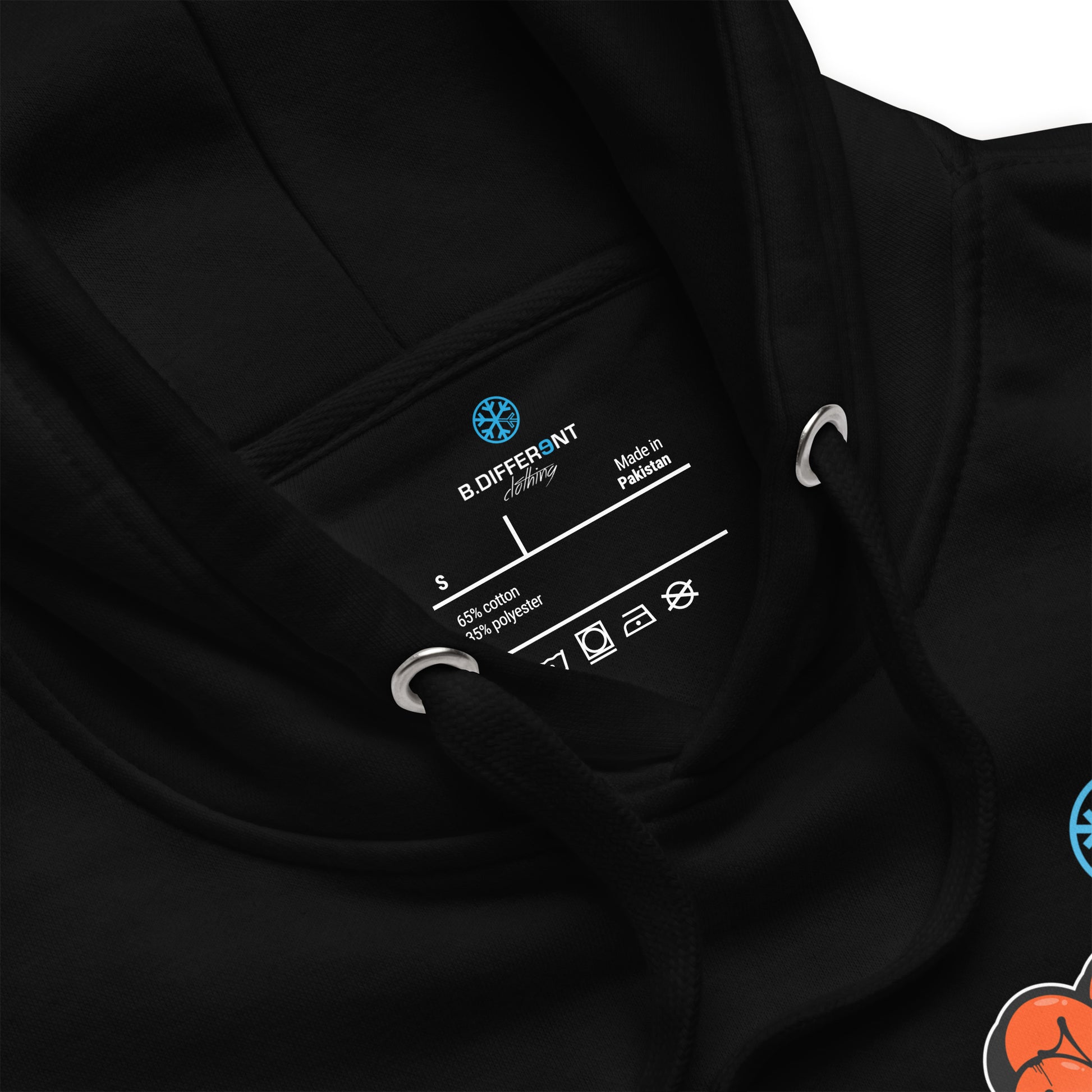 Black-ACAB Girl Graffiti Hoodie from B.Different Clothing, collar, graffiti-inspired streetwear