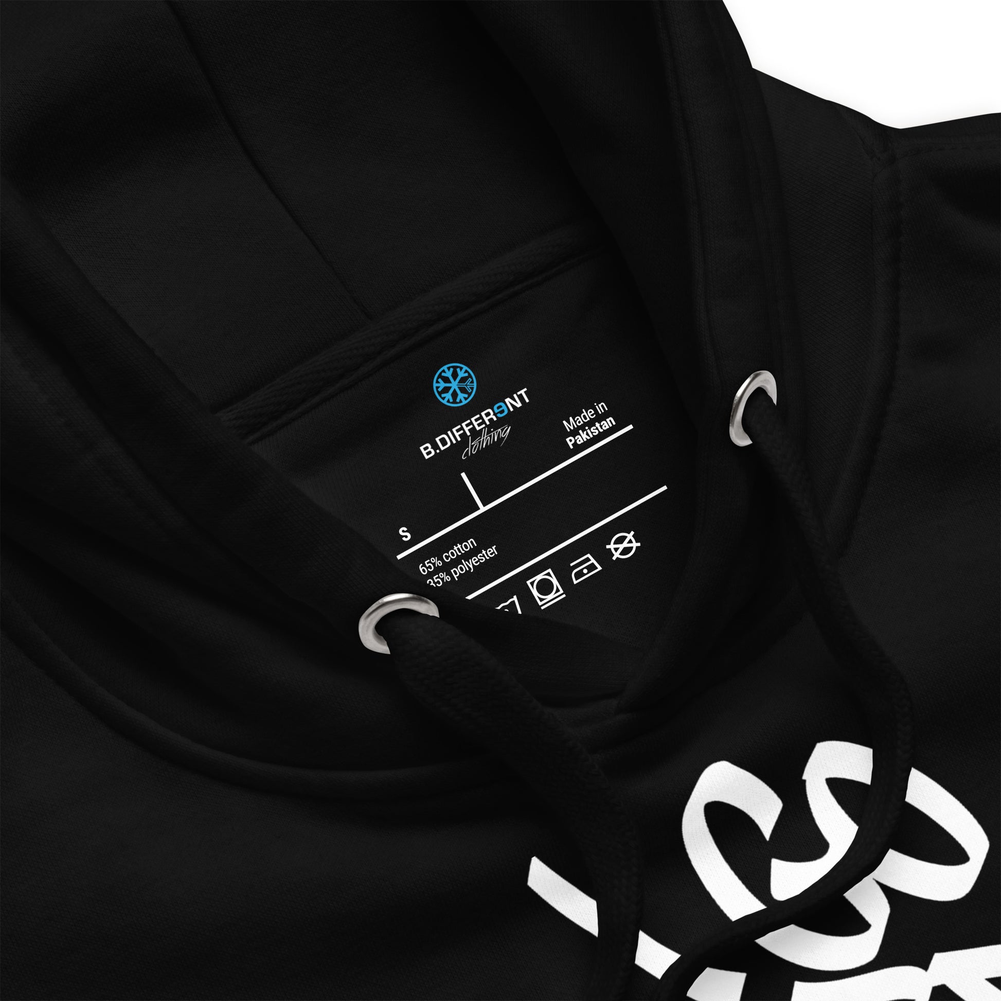 Black-I Go Hard With My Paint Graffiti Hoodie from B.Different Clothing, collar, graffiti-inspired streetwear