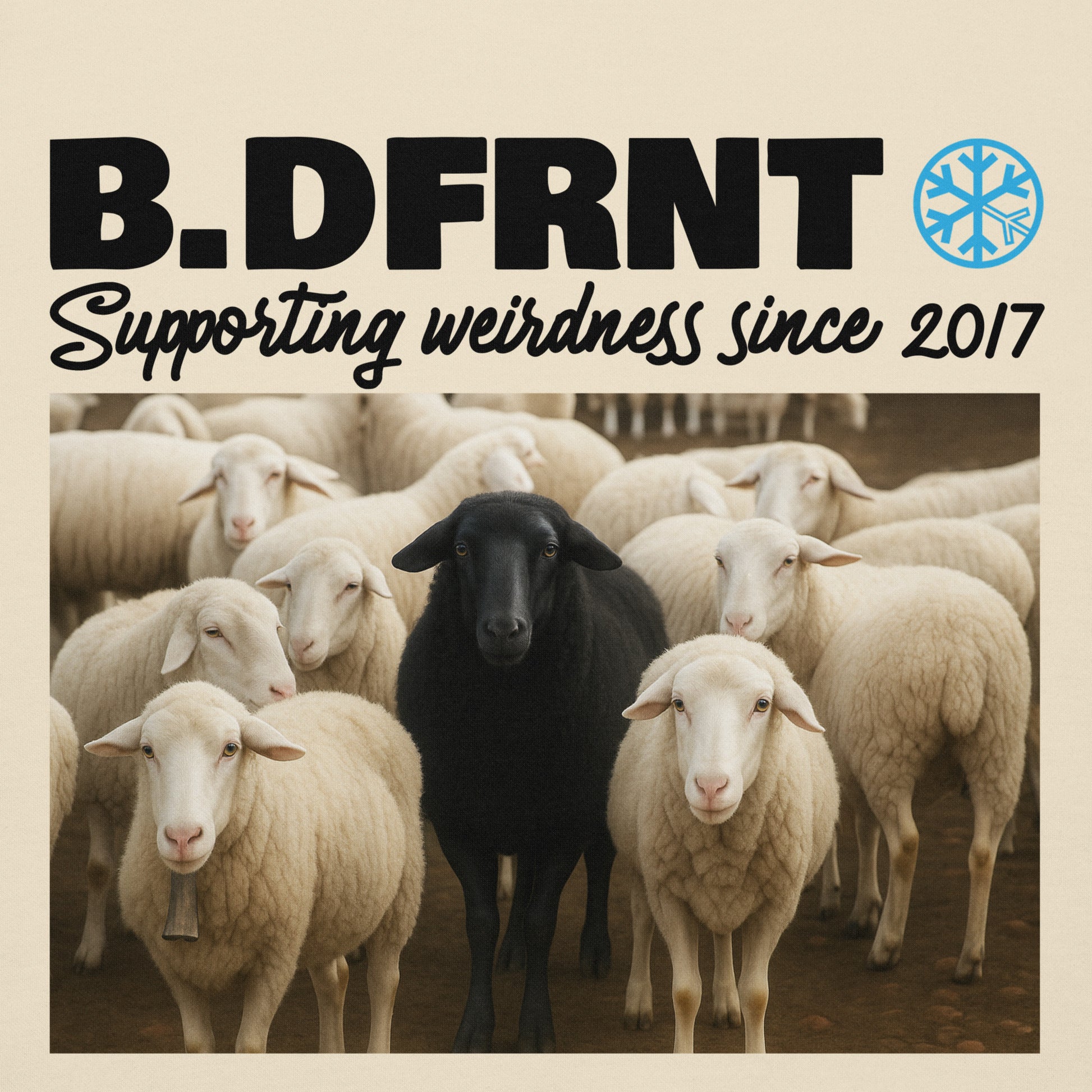 Beige-Black Sheep Hoodie from B.Different Clothing, graphic, graffiti-inspired streetwear