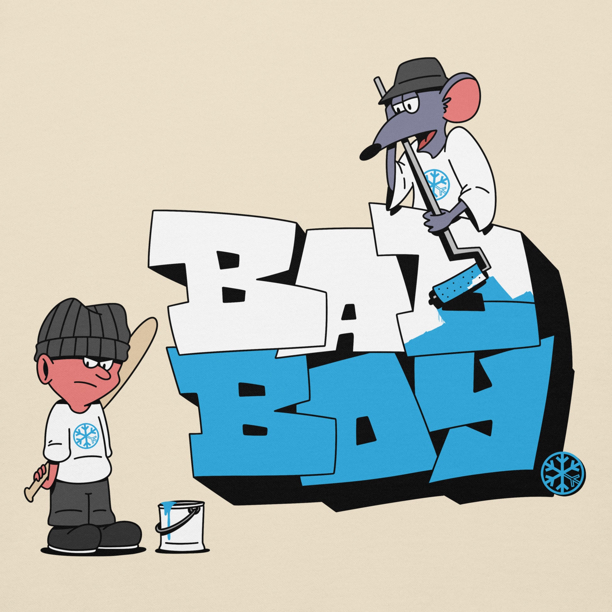 Beige-Bad Boy Graffiti Hoodie from B.Different Clothing, graphic, graffiti-inspired streetwear