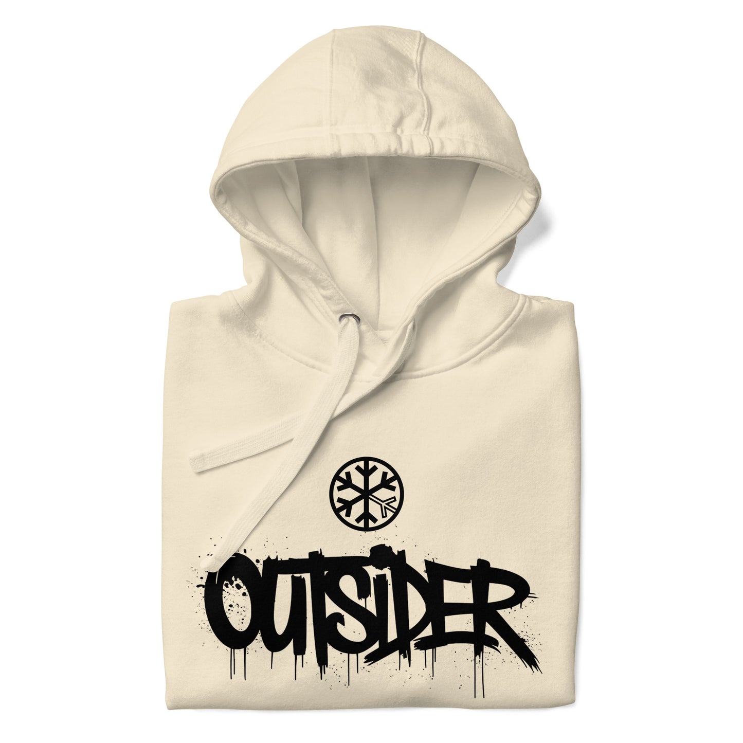 Beige-Outsider Graffiti Tag Sweatshirt from B.Different Clothing, folded, graffiti-inspired streetwear