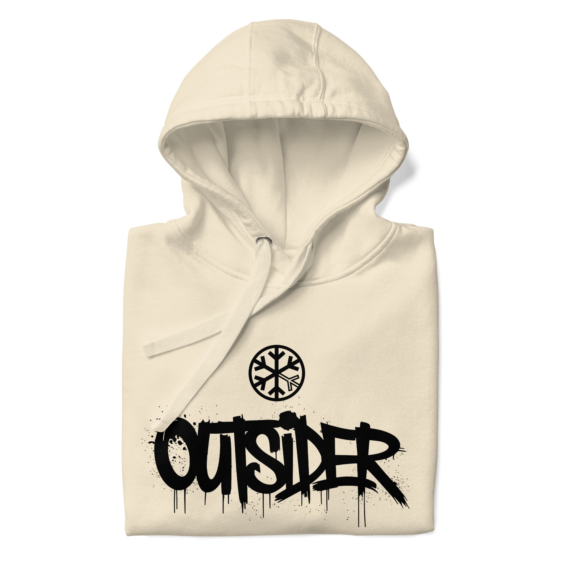 Beige-Outsider Graffiti Tag Sweatshirt from B.Different Clothing, folded, graffiti-inspired streetwear
