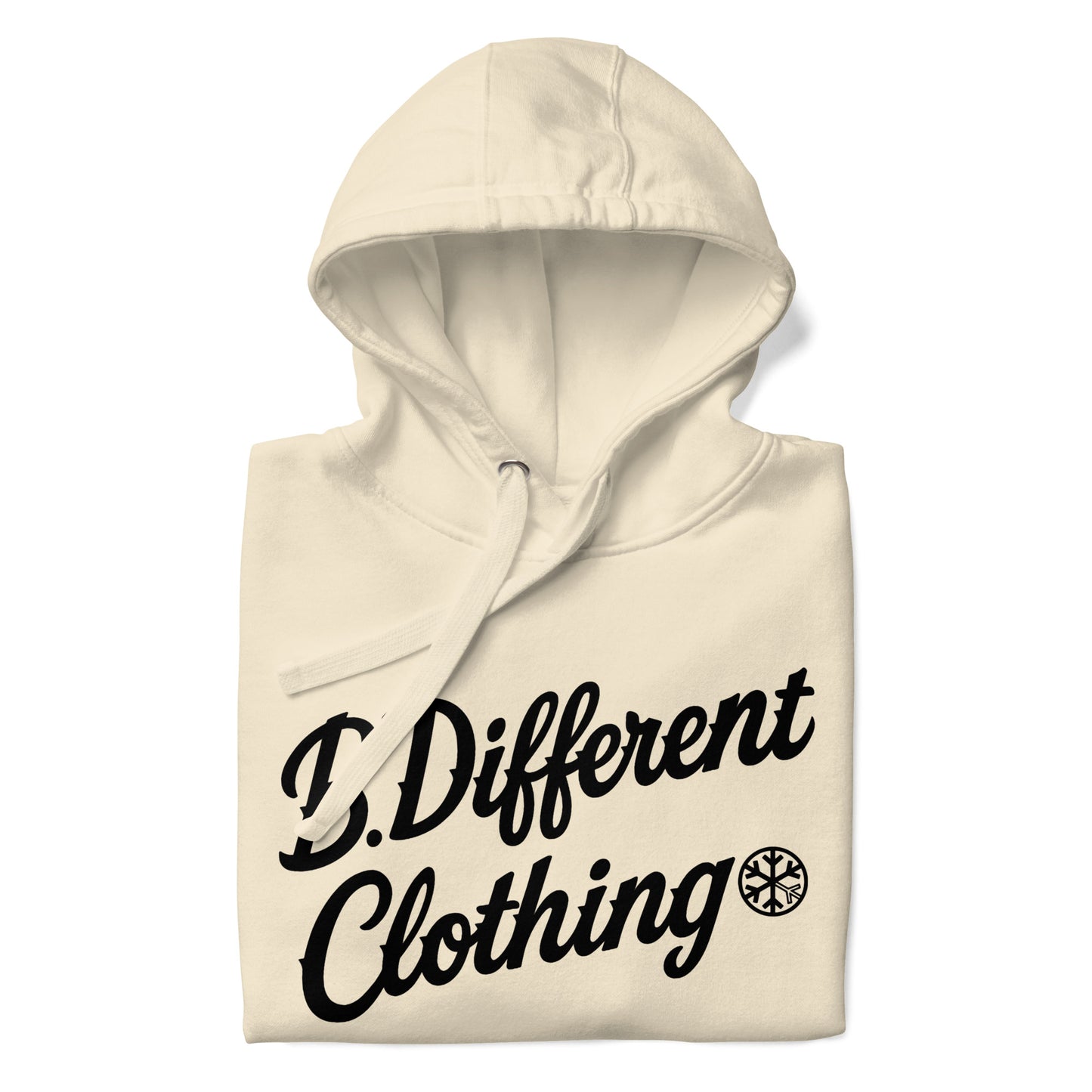 Beige-The League Hoodie from B.Different Clothing, folded, graffiti-inspired streetwear