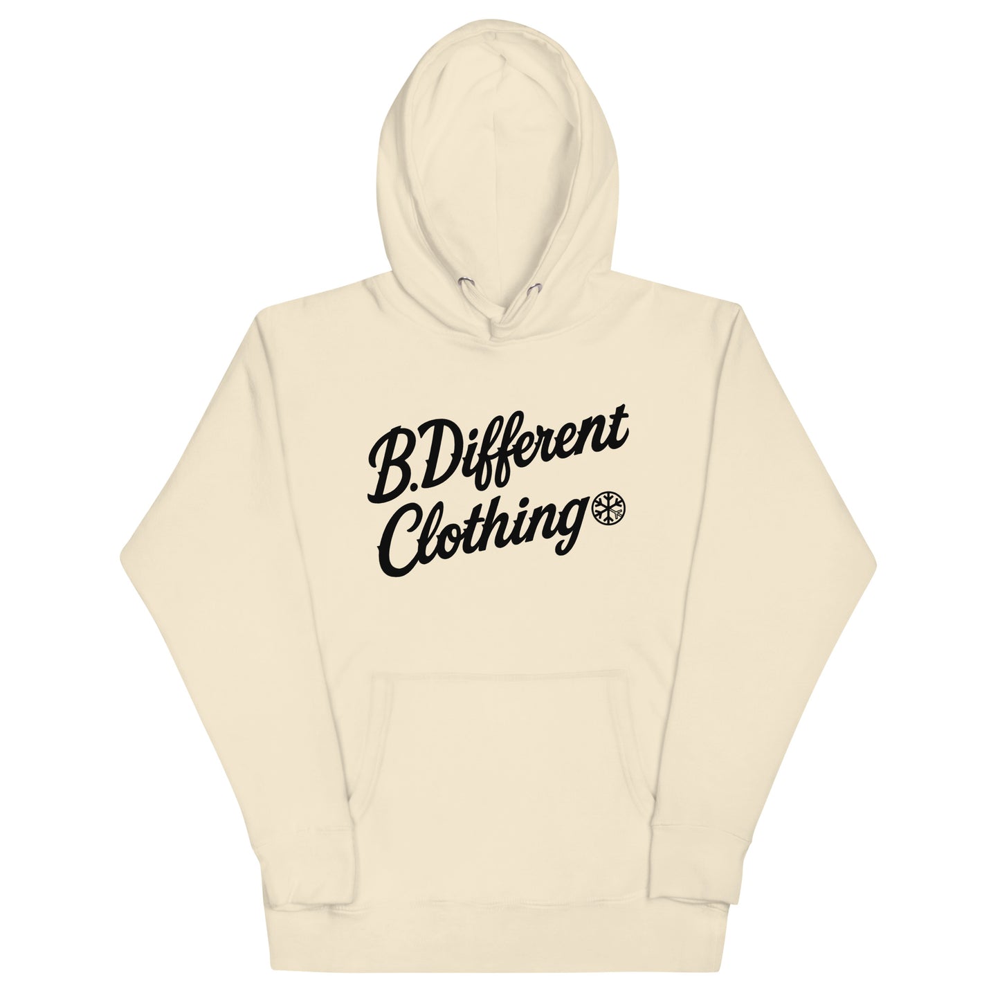 Beige-The League Hoodie from B.Different Clothing, front view, graffiti-inspired streetwear