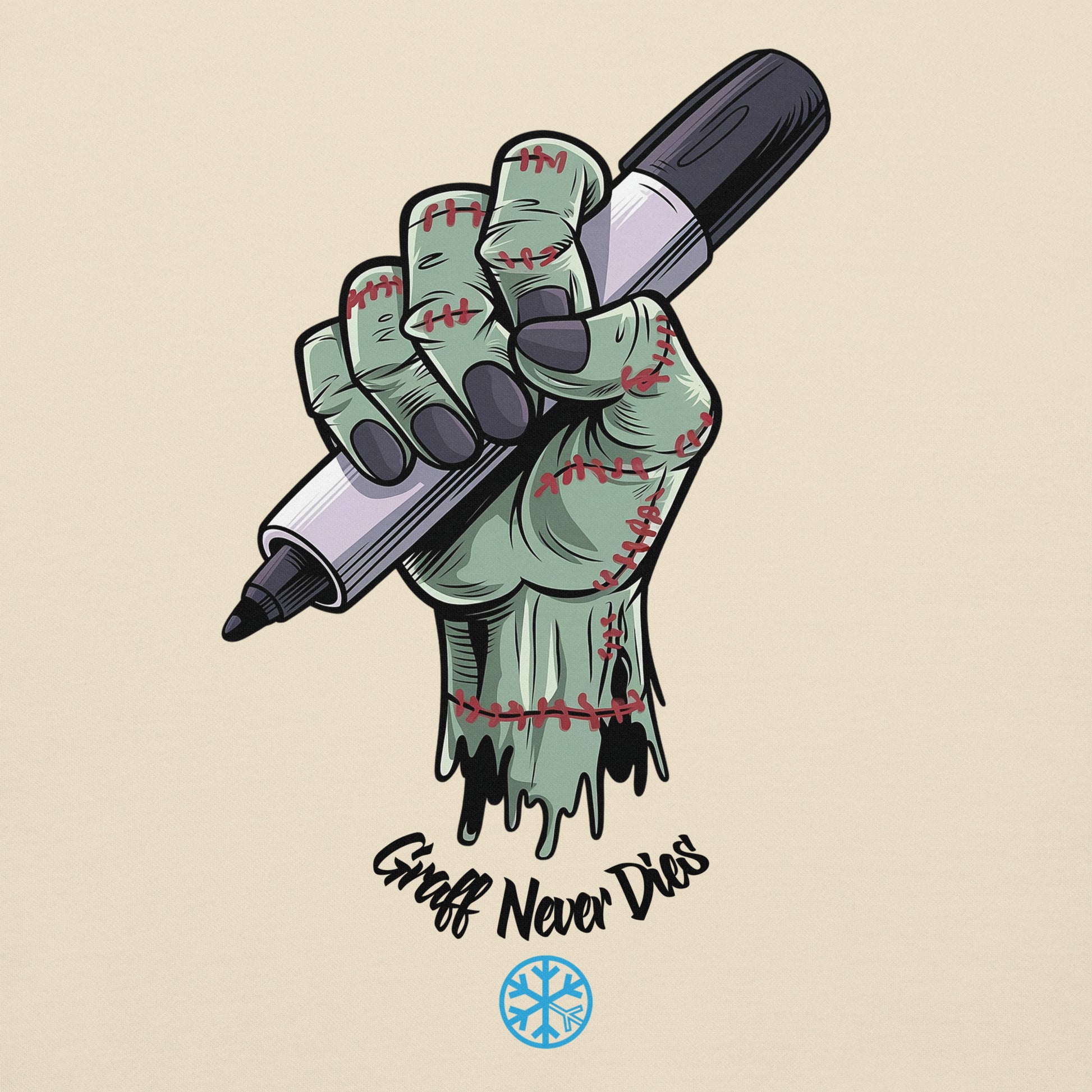 Beige-Thing Graffiti Hoodie from B.Different Clothing, graphic, graffiti-inspired streetwear