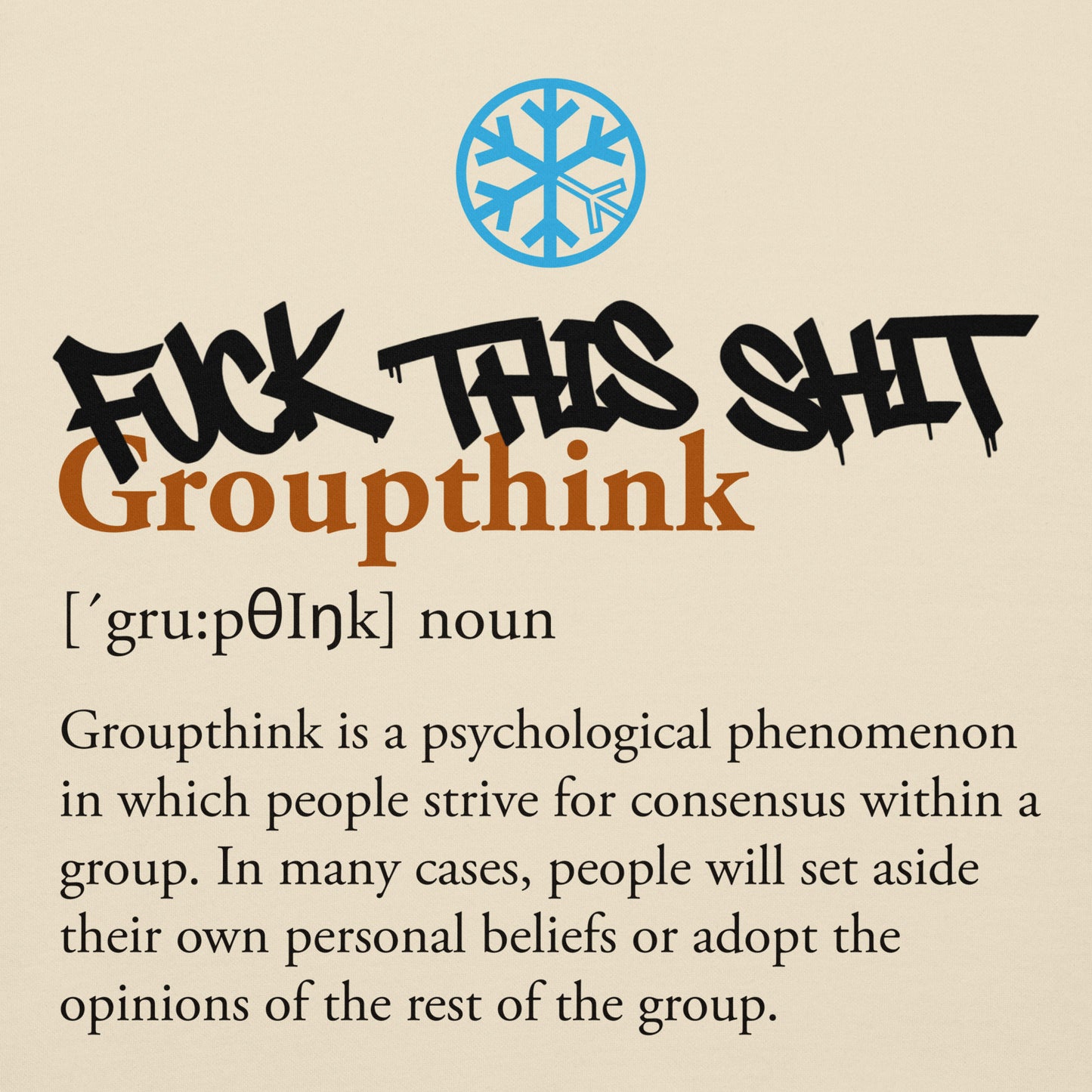 Beige-Groupthink Graffiti Hoodie from B.Different Clothing, graphic, graffiti-inspired streetwear