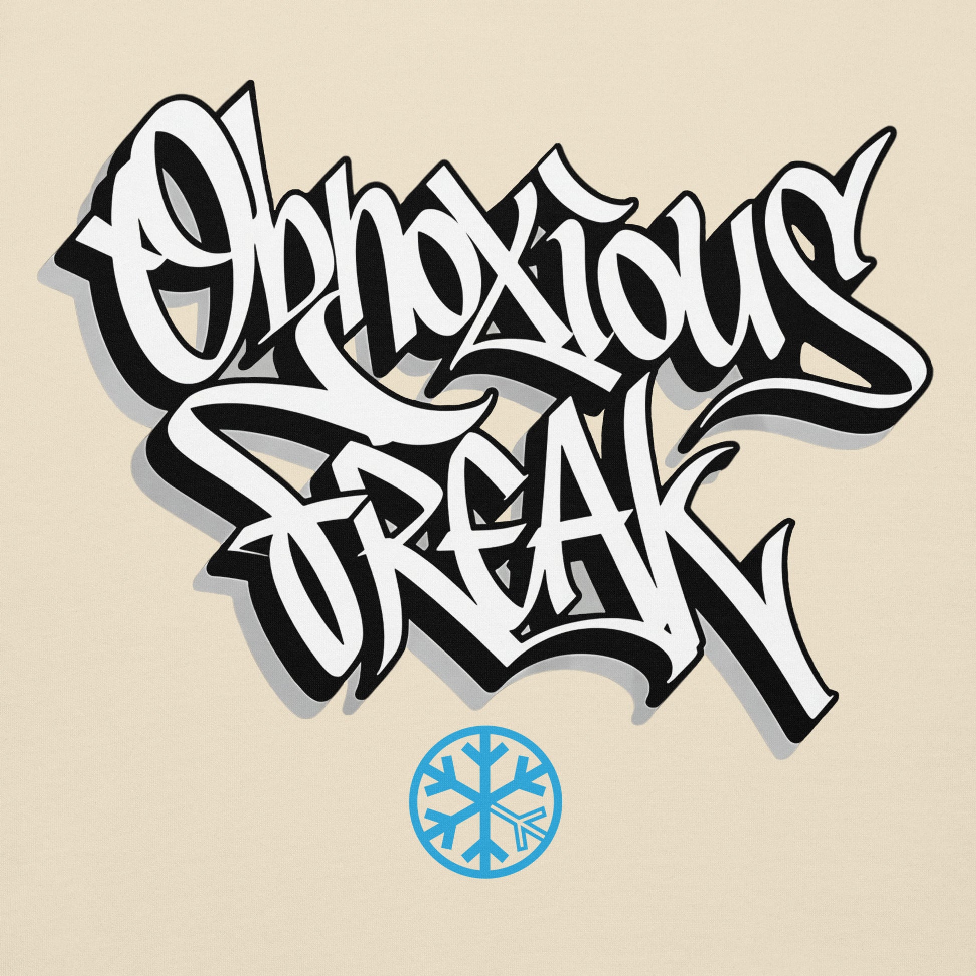 Beige-Obnoxious Freak Graffiti Hoodie from B.Different Clothing, graphic, graffiti-inspired streetwear