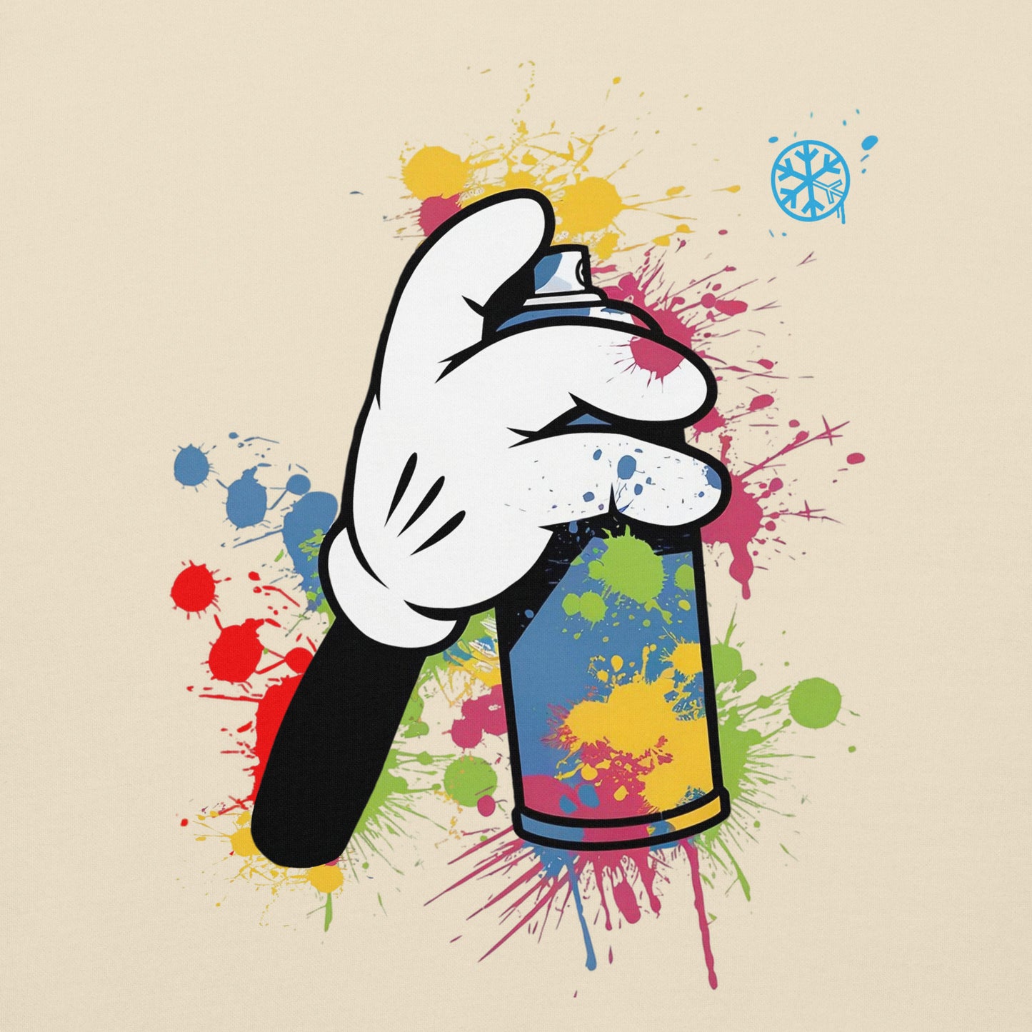 Beige-Hand Spray Can Graffiti Hoodie from B.Different Clothing, graphic, graffiti-inspired streetwear