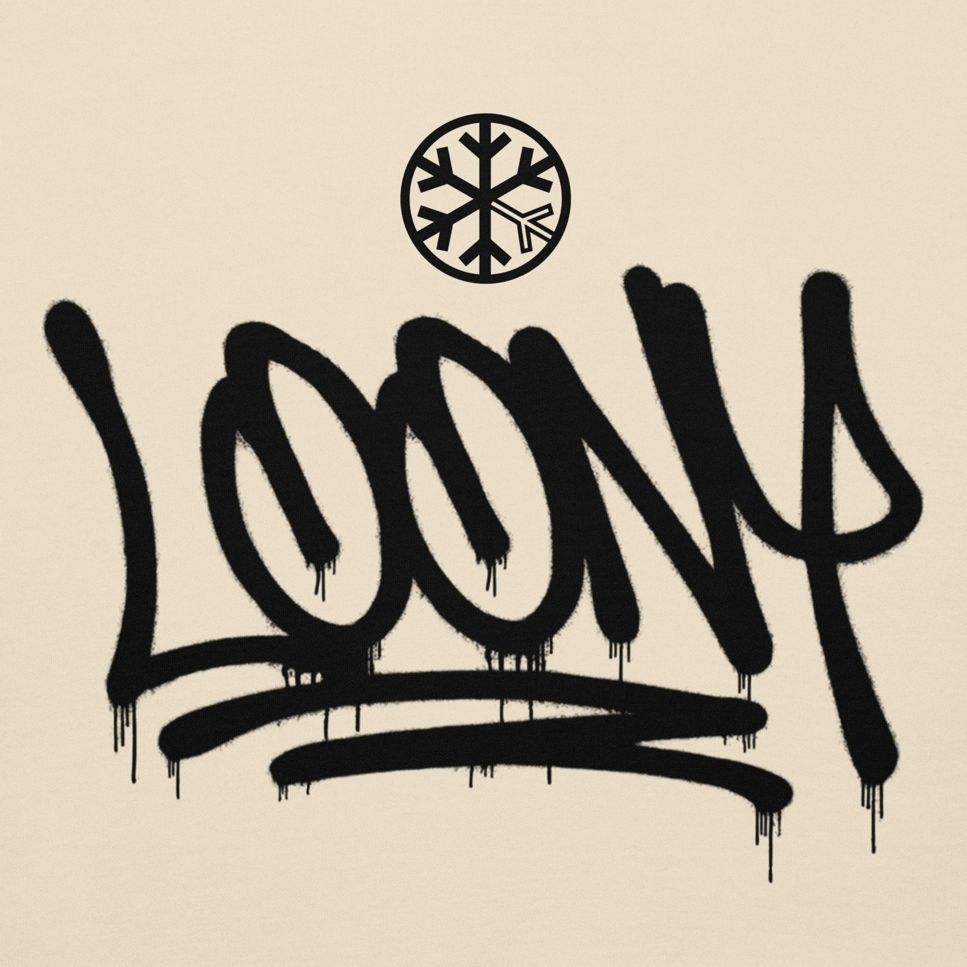 Beige-Loony Graffiti Tag Hoodie from B.Different Clothing, graphic, graffiti-inspired streetwear