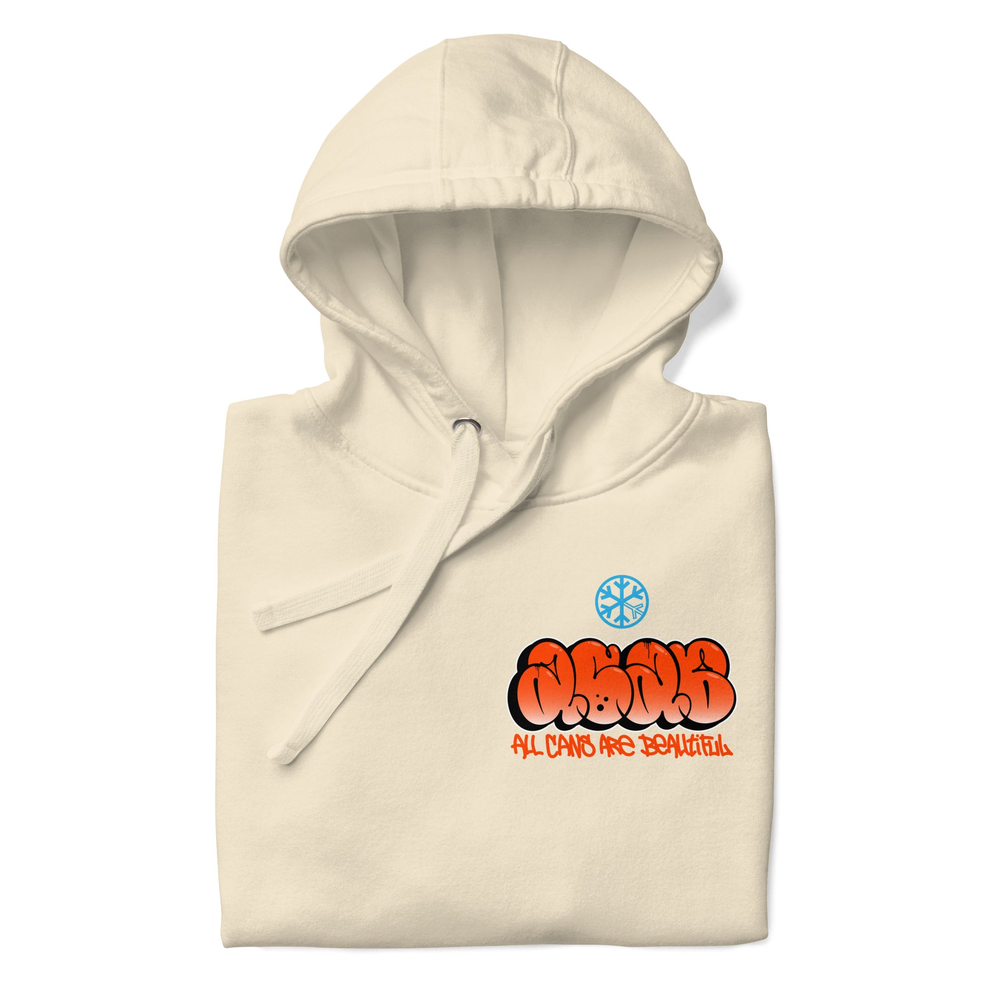 Beige-ACAB Girl Graffiti Hoodie from B.Different Clothing, folded, graffiti-inspired streetwear