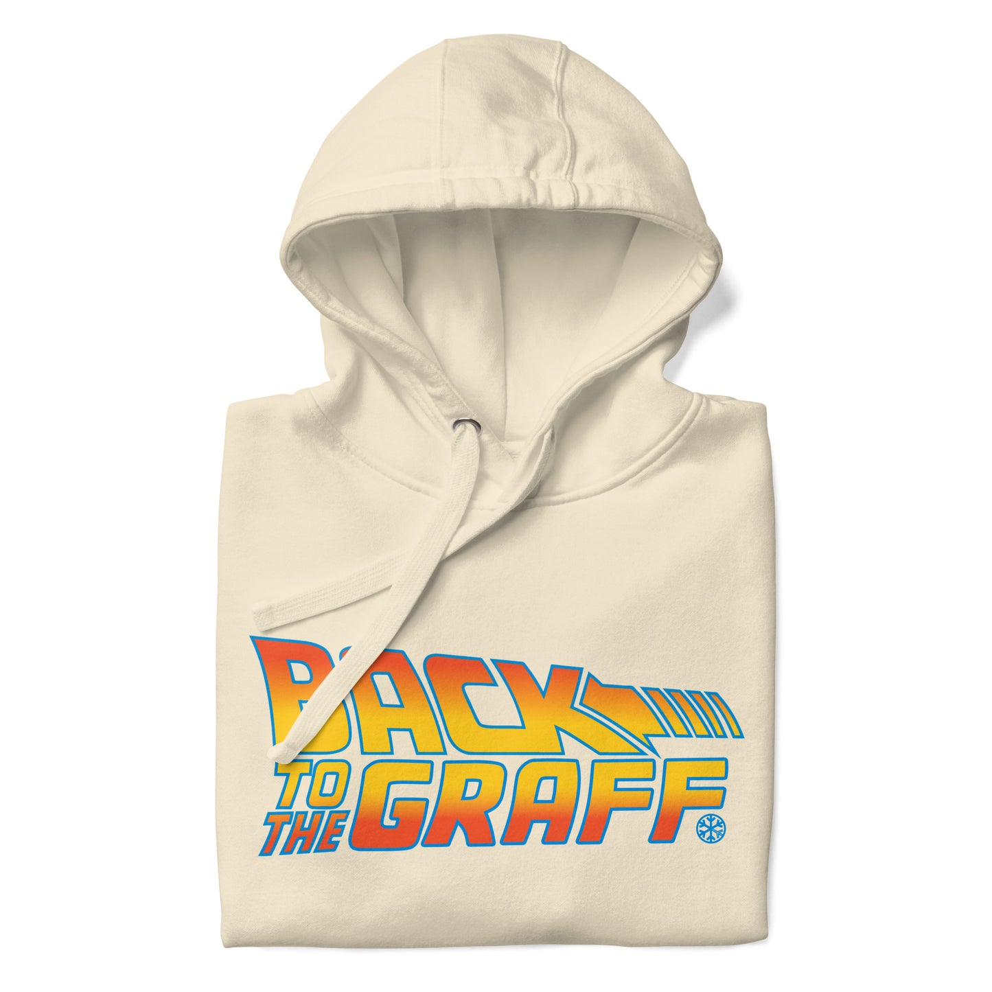 Beige-Back to the Graff Hoodie from B.Different Clothing, folded, graffiti-inspired streetwear