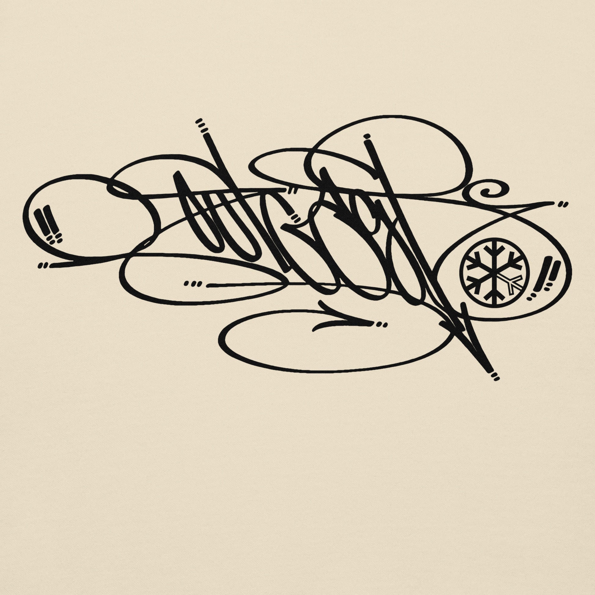 Beige-Outcast Tag Hoodie by Graffiti Dad from B.Different Clothing, graphic, graffiti-inspired streetwear