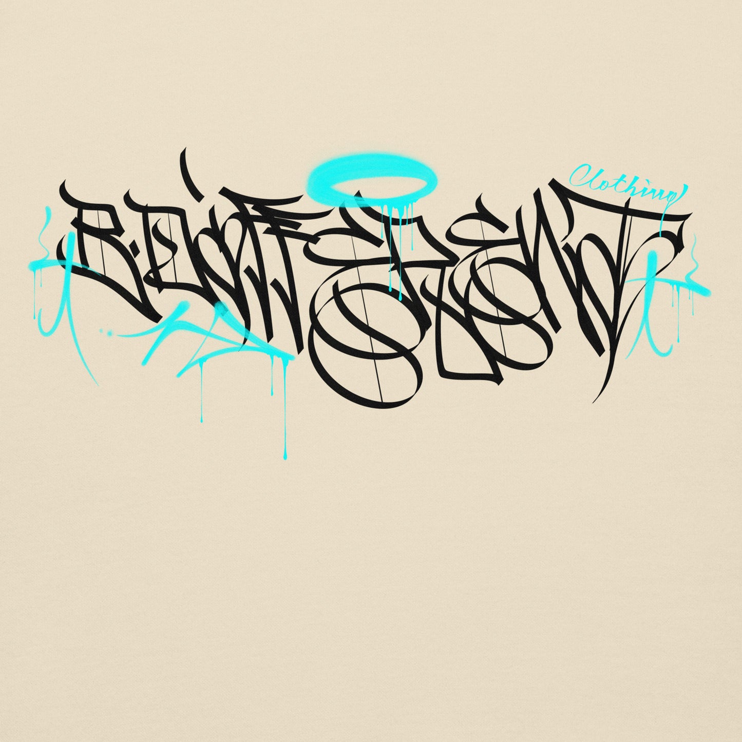 Beige-Caos One Collab Graffiti Hoodie from B.Different Clothing, graphic, graffiti-inspired streetwear