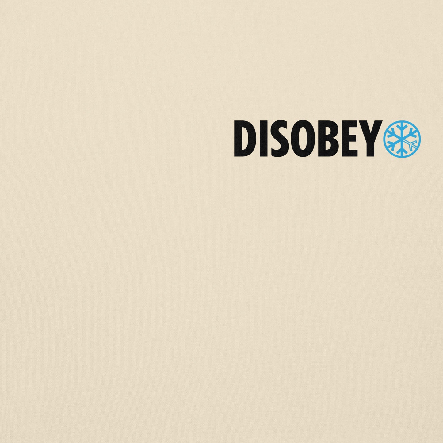 Beige-Pixel Disobey Hoodie from B.Different Clothing, front graphic, graffiti-inspired streetwear, oversized heavyweight
