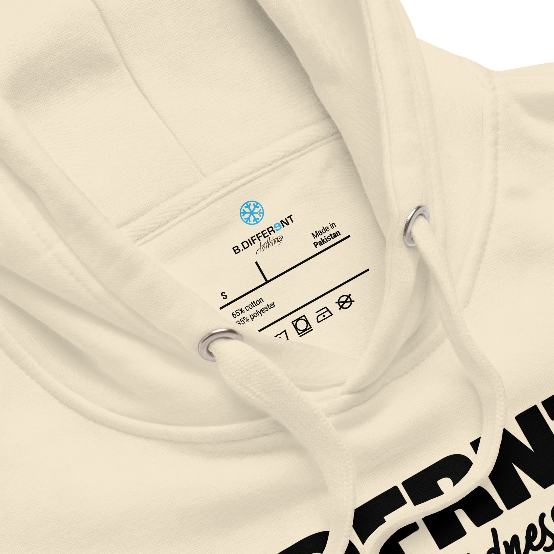 Beige-Black Sheep Hoodie from B.Different Clothing, collar, graffiti-inspired streetwear