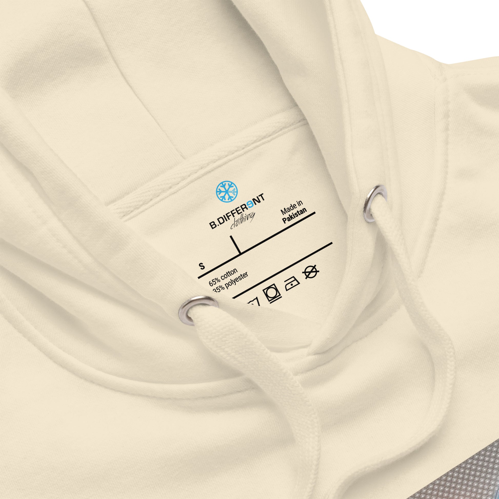 Beige-Stay Weird Pills Hoodie from B.Different Clothing, collar, graffiti-inspired streetwear