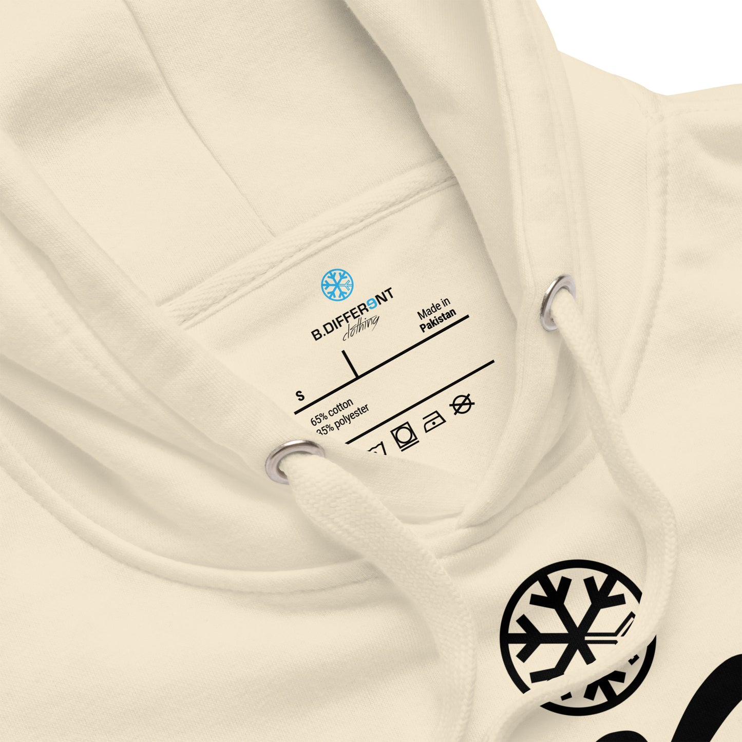 Beige-Stay Weird Hoodie from B.Different Clothing, collar, graffiti-inspired streetwear