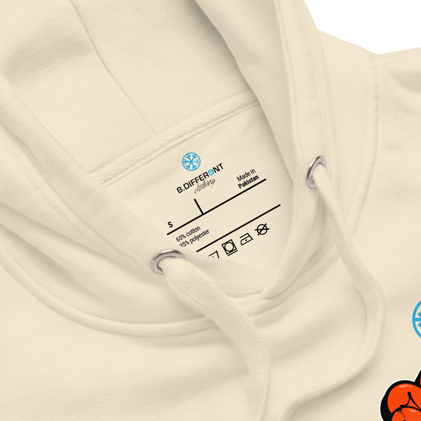 Beige-ACAB Girl Graffiti Hoodie from B.Different Clothing, collar, graffiti-inspired streetwear