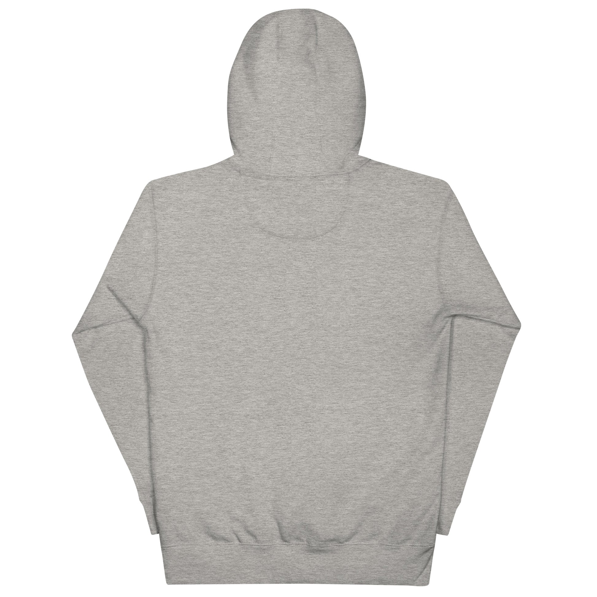 Gray-Loner Graffiti Tag Hoodie from B.Different Clothing, back view, graffiti-inspired streetwear