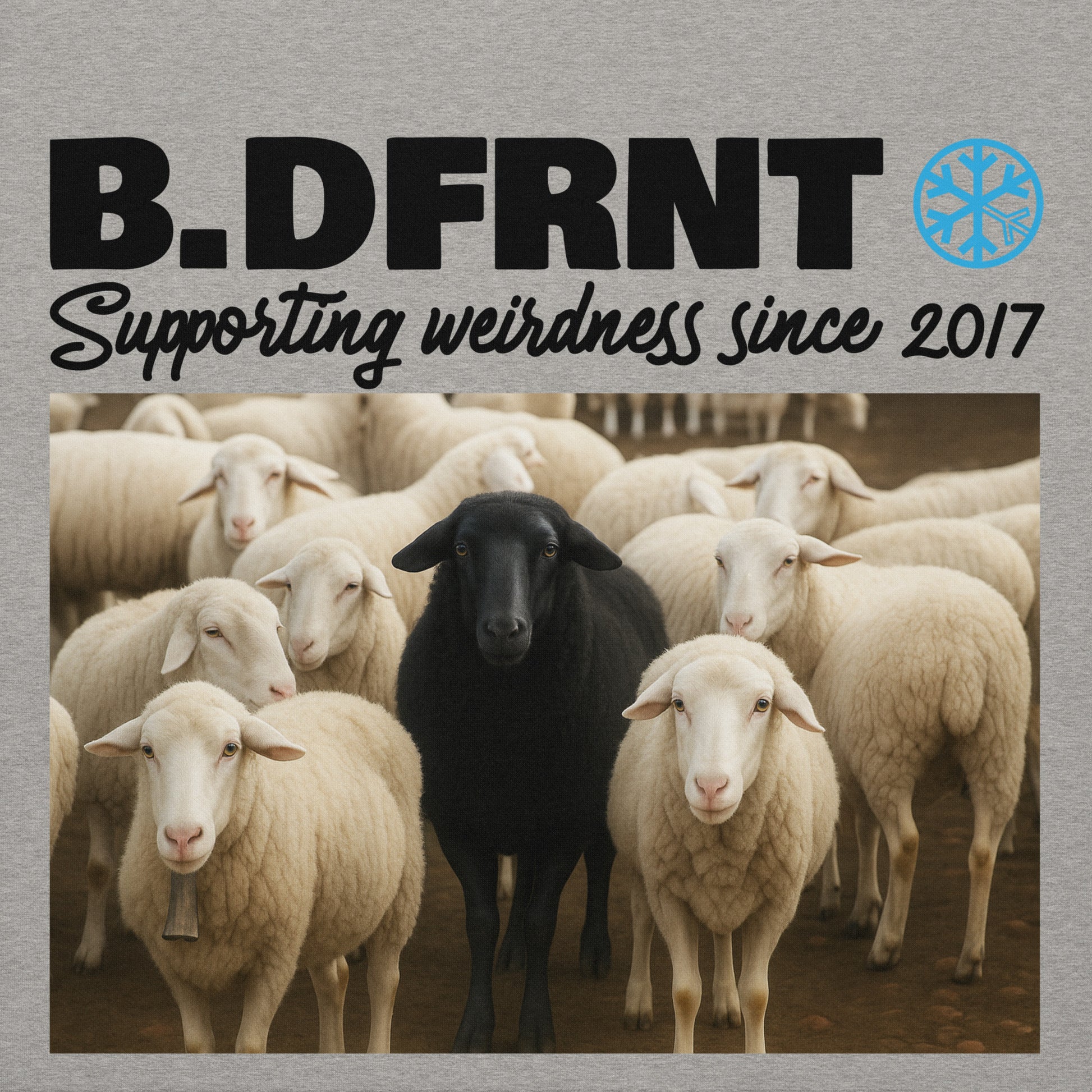 Gray-Black Sheep Hoodie from B.Different Clothing, graphic, graffiti-inspired streetwear