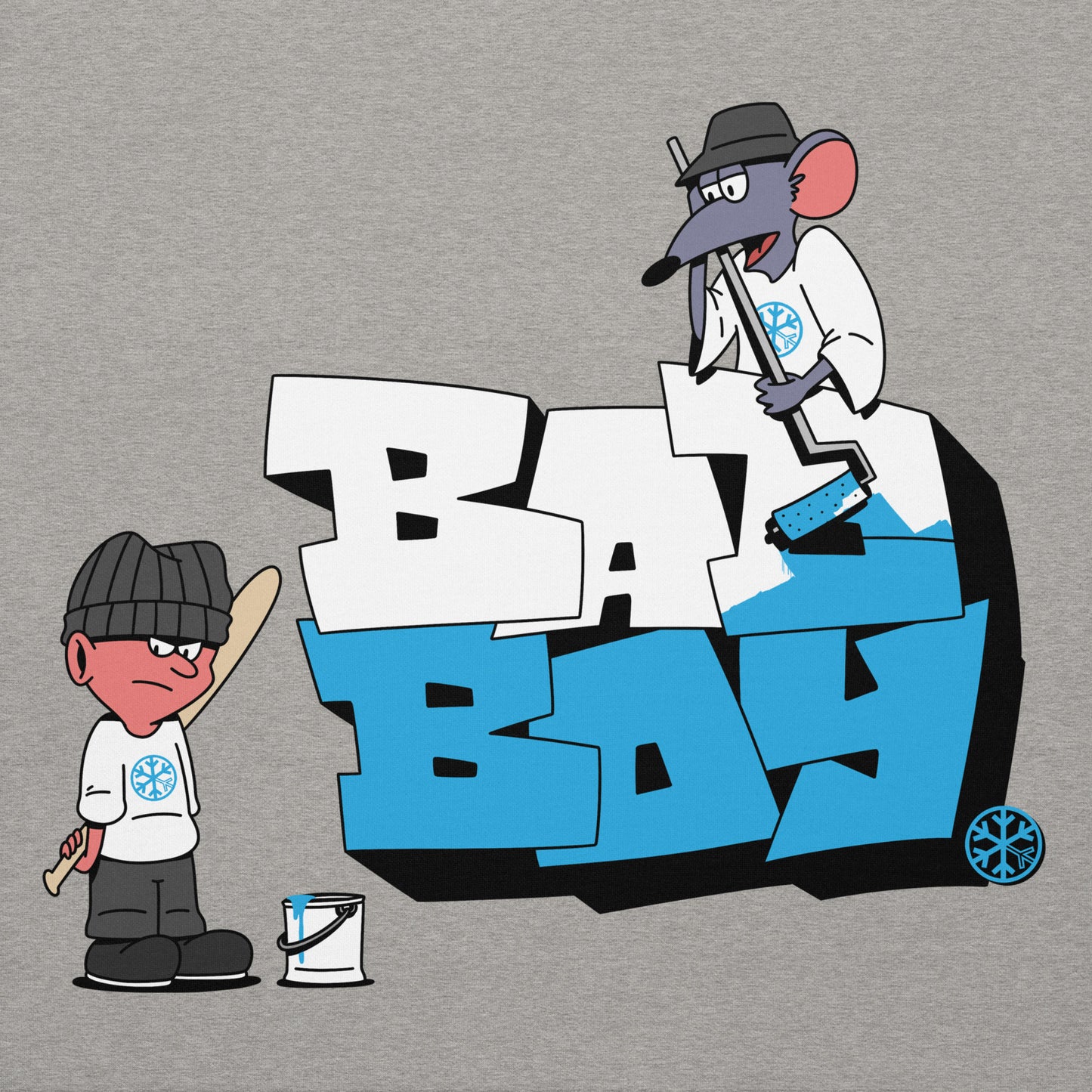 Gray-Bad Boy Graffiti Hoodie from B.Different Clothing, graphic, graffiti-inspired streetwear