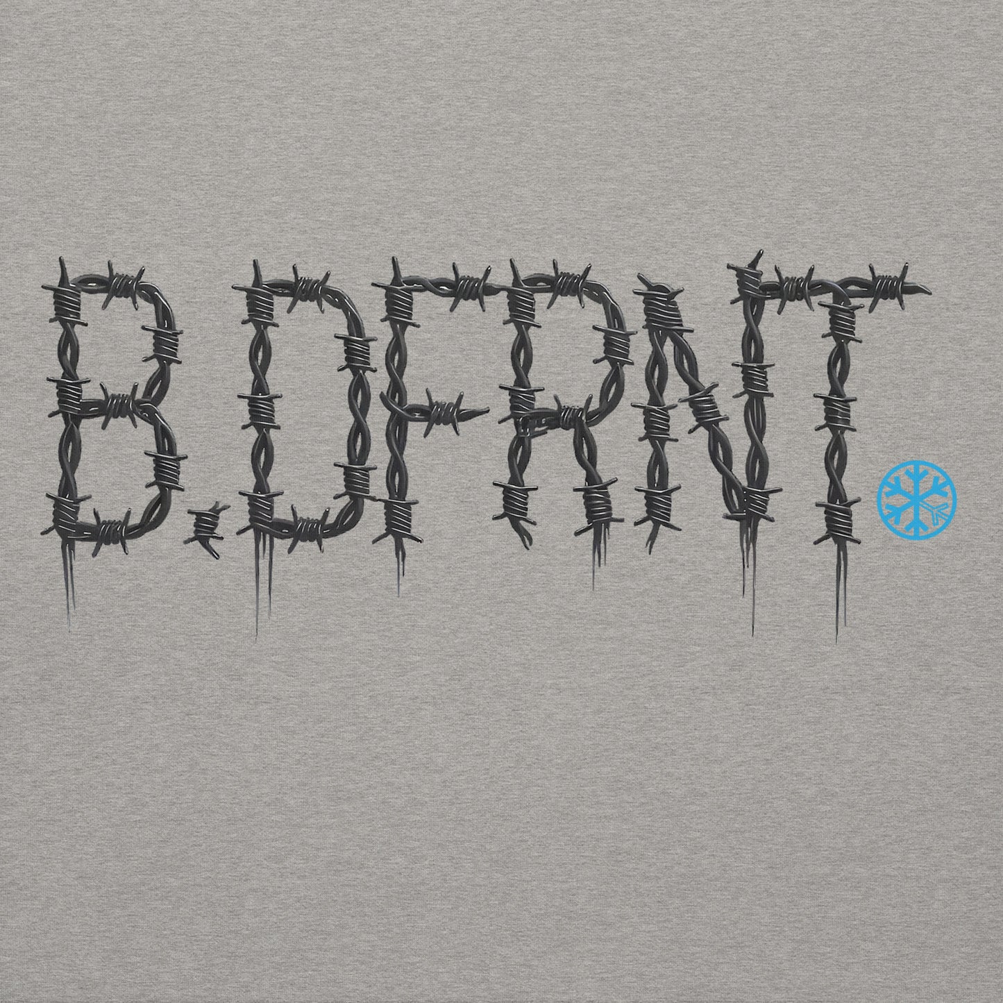 Gray-B.DFRNT Barbed Wire Hoodie from B.Different Clothing, graphic, graffiti-inspired streetwear