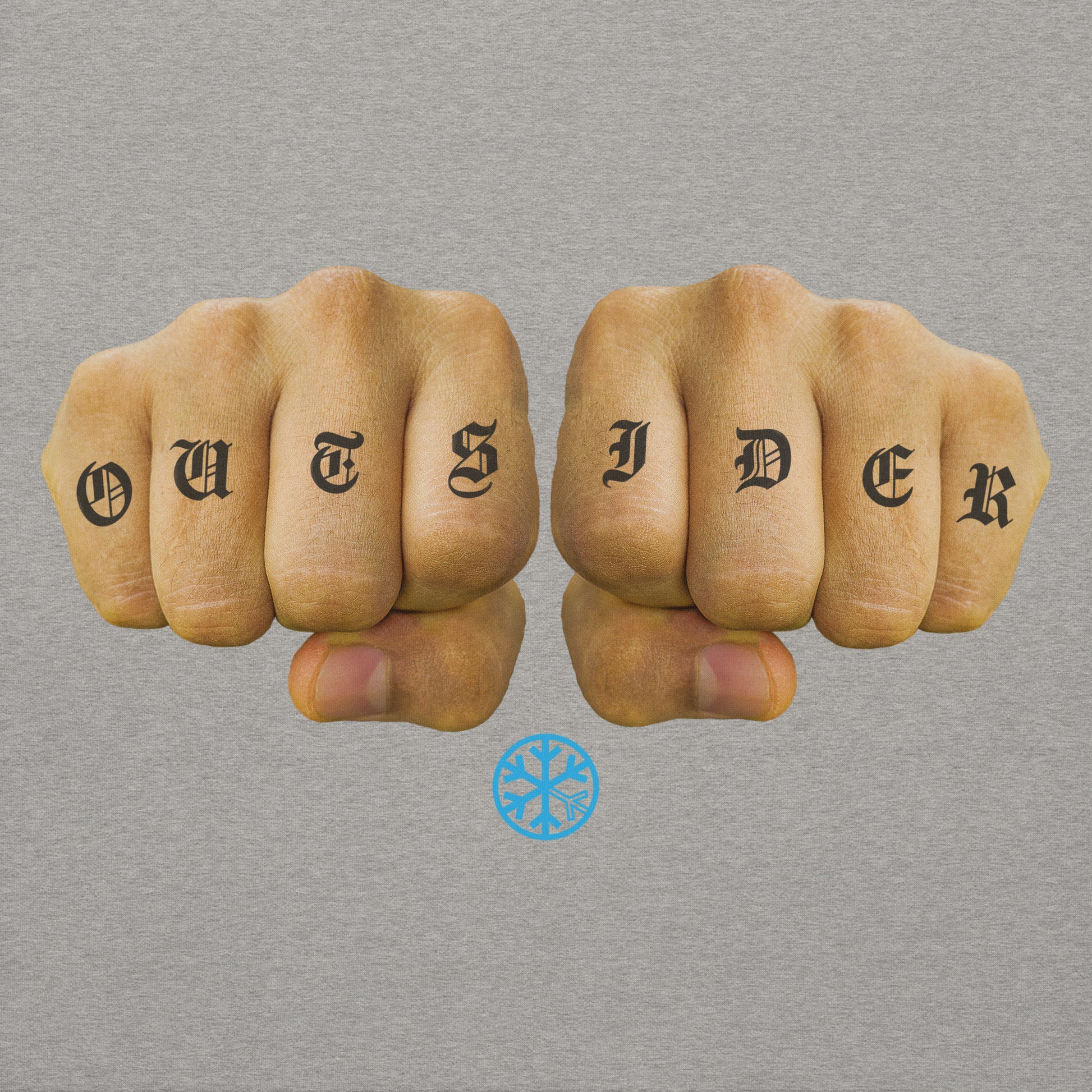 Gray-Outsider Tattoo Hoodie from B.Different Clothing, graphic, graffiti-inspired streetwear