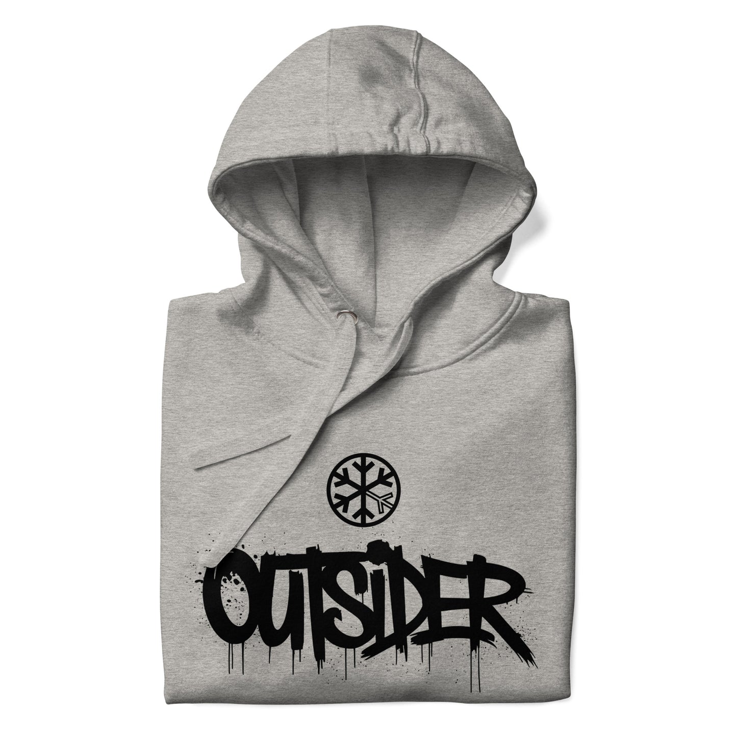 Gray-Outsider Graffiti Tag Sweatshirt from B.Different Clothing, folded, graffiti-inspired streetwear