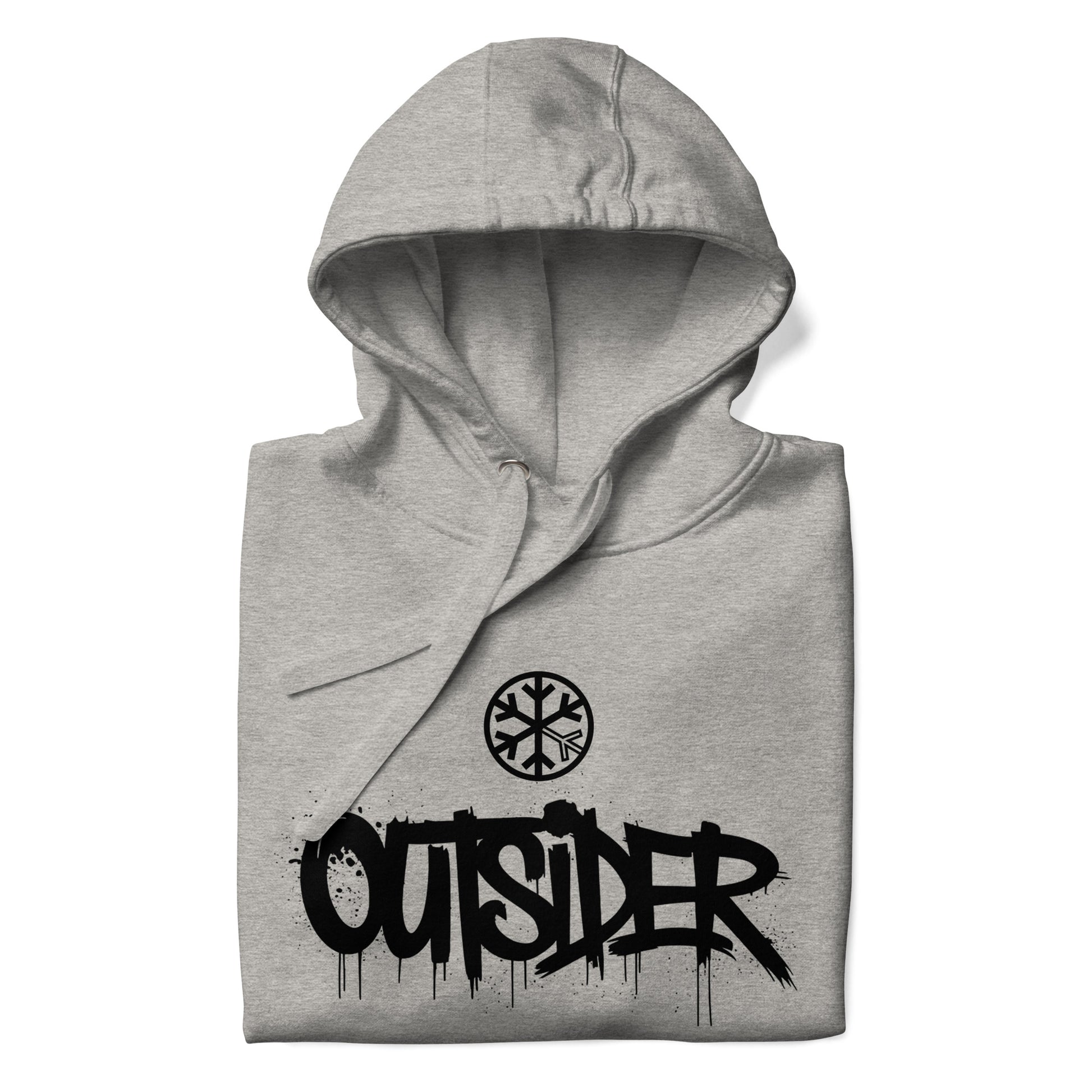 Gray-Outsider Graffiti Tag Sweatshirt from B.Different Clothing, folded, graffiti-inspired streetwear