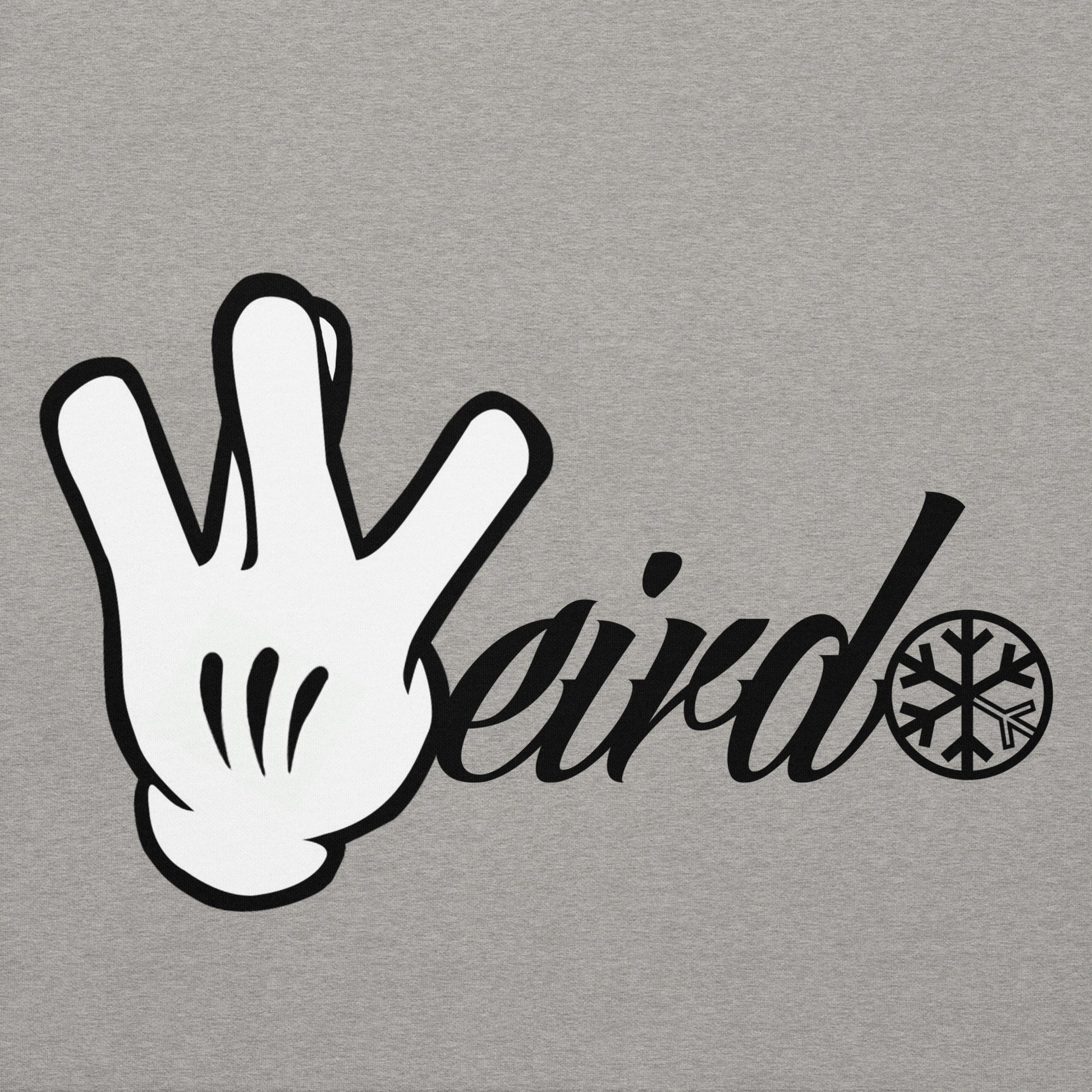 Gray-Weirdo Hand Sign Hoodie from B.Different Clothing, graphic, graffiti-inspired streetwear