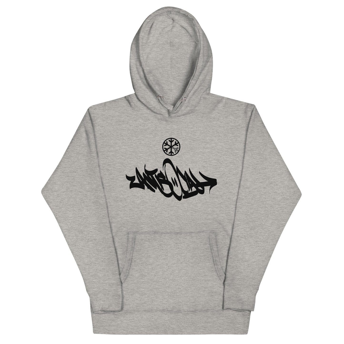 Gray-Antisocial Graffiti Tag Hoodie from B.Different Clothing, front view, graffiti-inspired streetwear