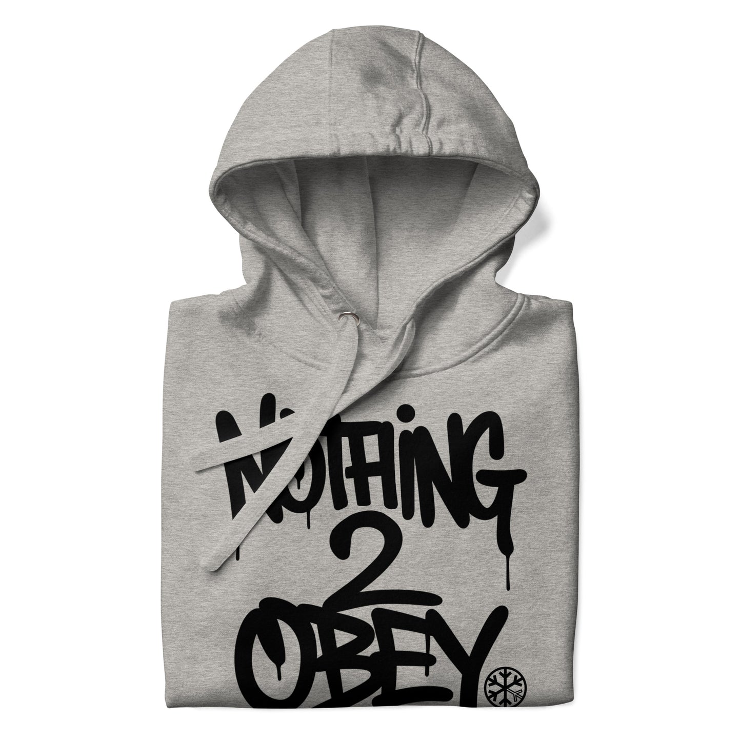 Gray-Nothing 2 Obey Graffiti Hoodie from B.Different Clothing, folded, graffiti-inspired streetwear