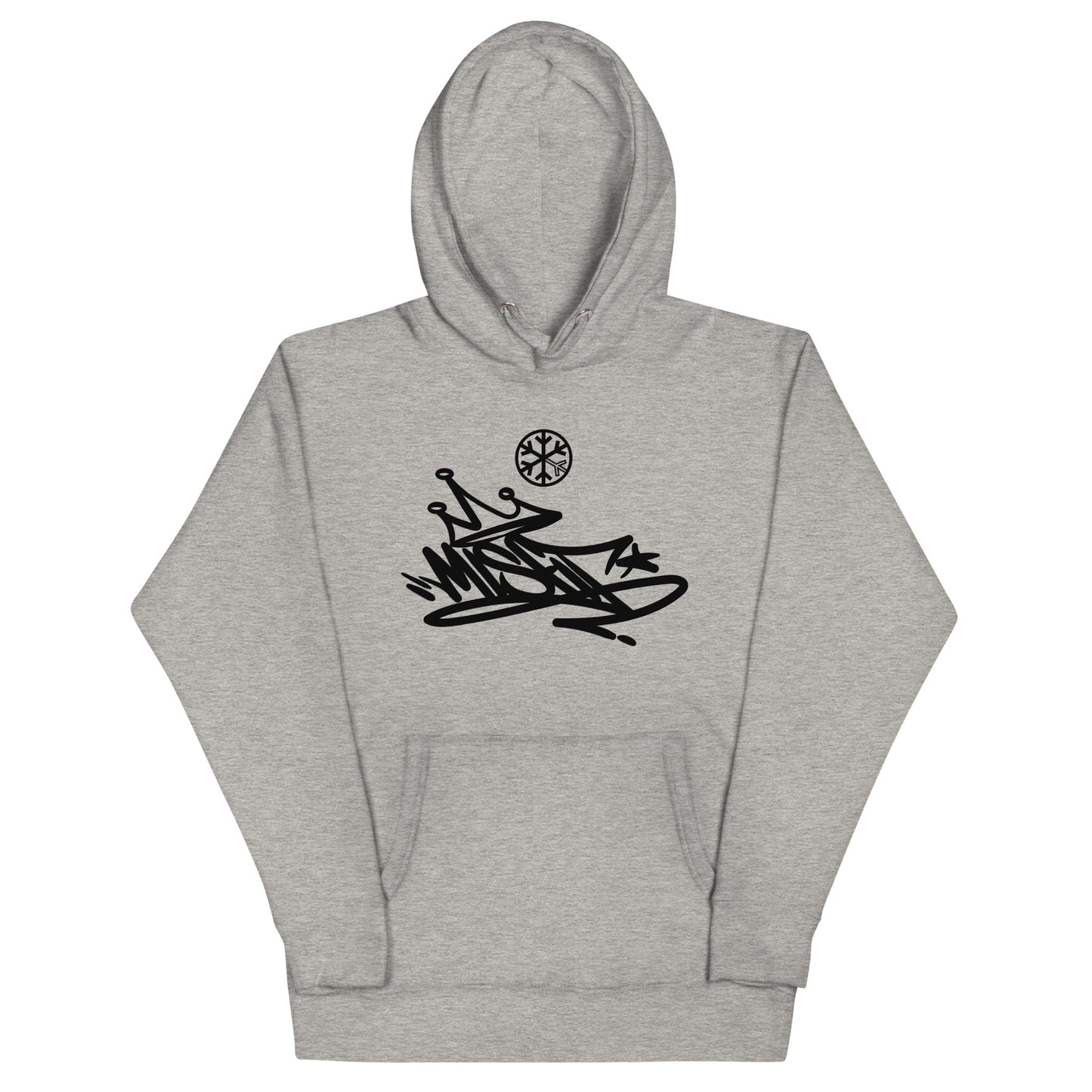 Gray-Misfit Graffiti Tag Hoodie from B.Different Clothing, front view, graffiti-inspired streetwear