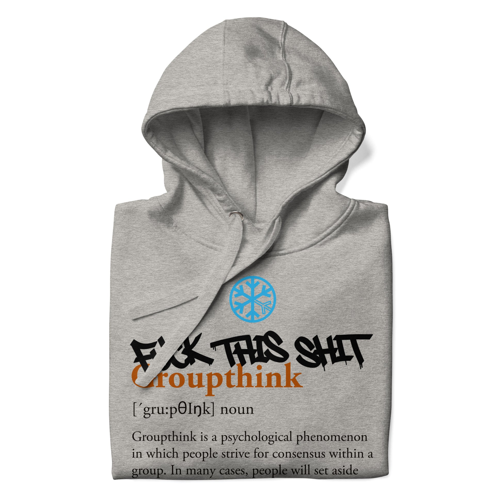 Gray-Groupthink Graffiti Hoodie from B.Different Clothing, folded, graffiti-inspired streetwear