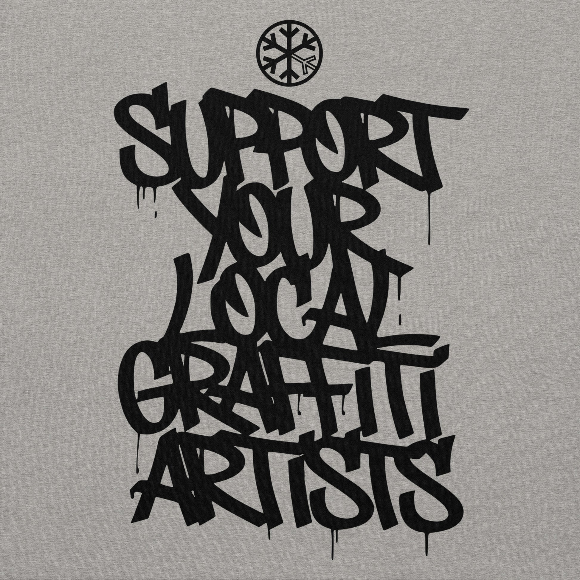 Gray-Support Your Local Graffiti Artists Hoodie from B.Different Clothing, graphic, graffiti-inspired streetwear