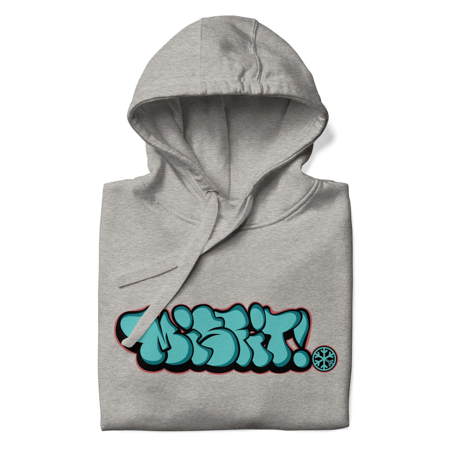 Gray-Misfit Graffiti Throwie Hoodie from B.Different Clothing, folded, graffiti-inspired streetwear