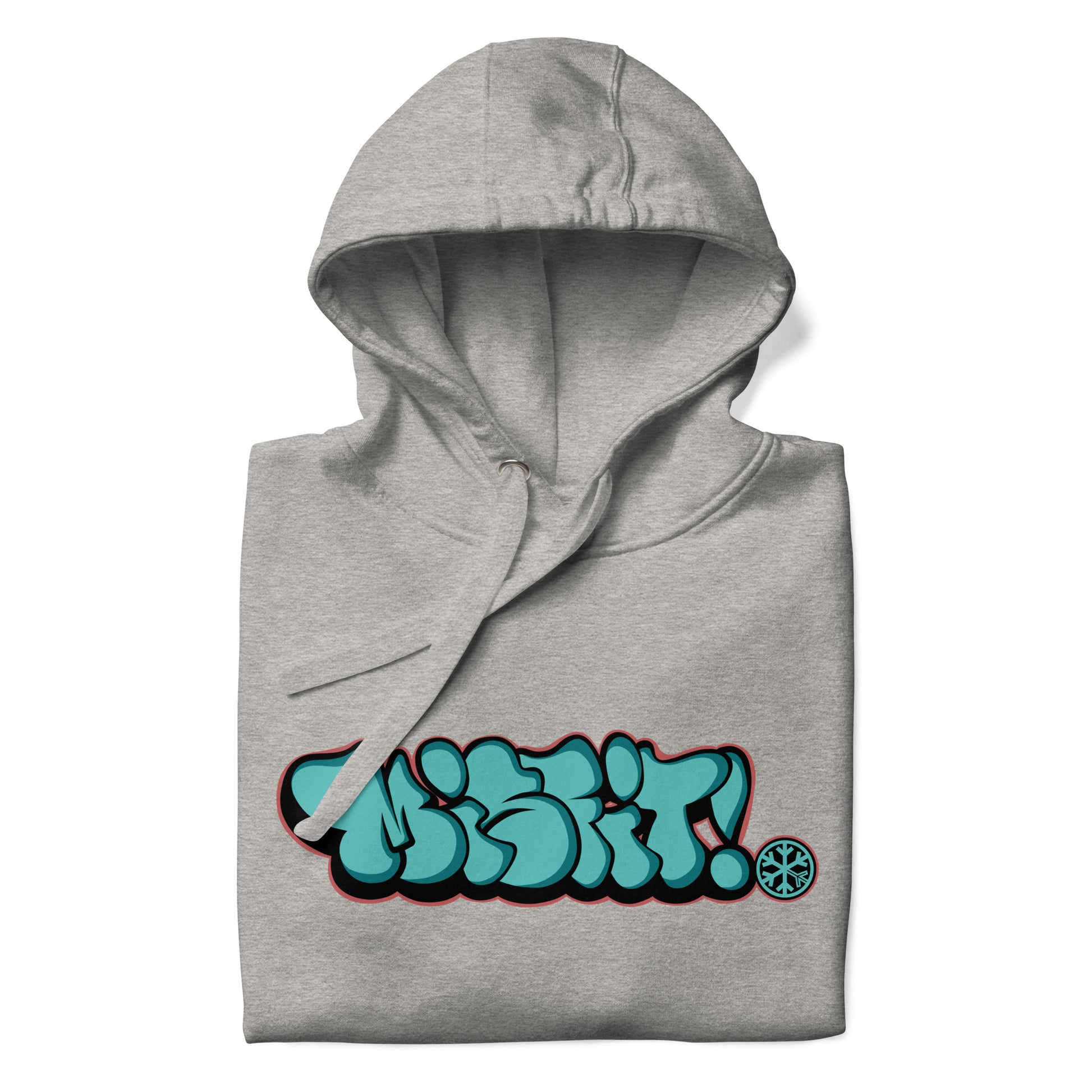 Gray-Misfit Graffiti Throwie Hoodie from B.Different Clothing, folded, graffiti-inspired streetwear
