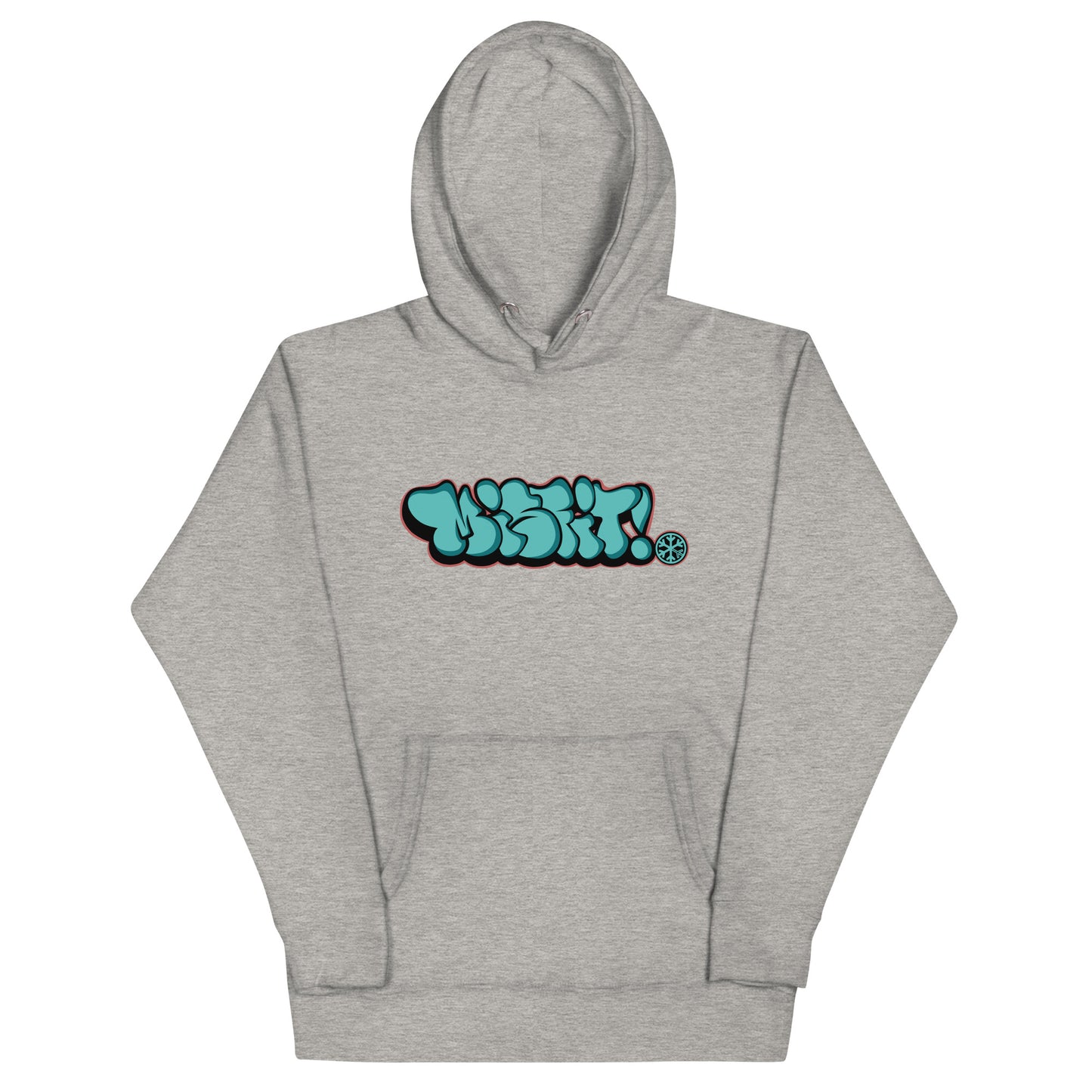 Gray-Misfit Graffiti Throwie Hoodie from B.Different Clothing, front view, graffiti-inspired streetwear