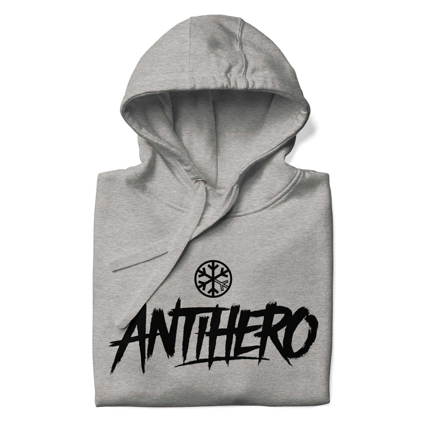 Gray-Antihero Graffiti Tag Hoodie from B.Different Clothing, folded, graffiti-inspired streetwear