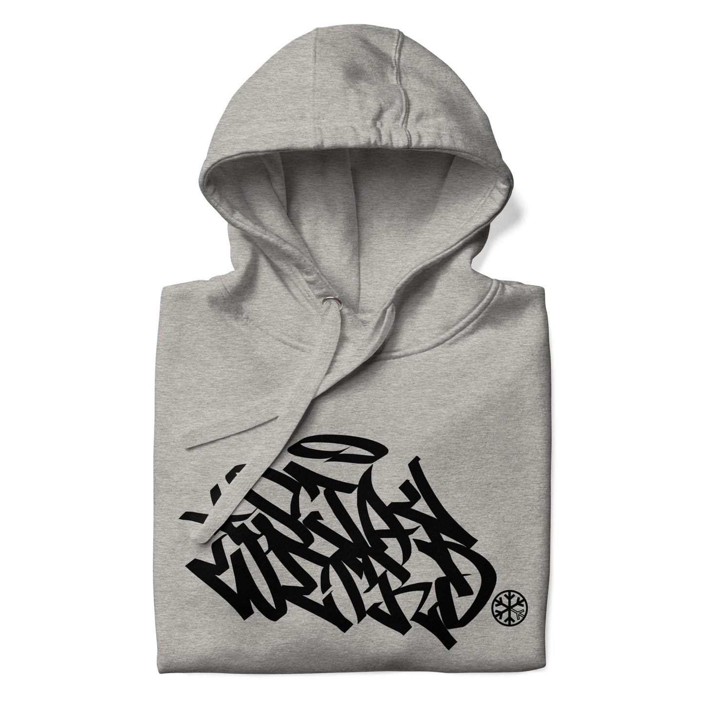 Gray-Stay Weird Graffiti Tag Hoodie from B.Different Clothing, folded, graffiti-inspired streetwear