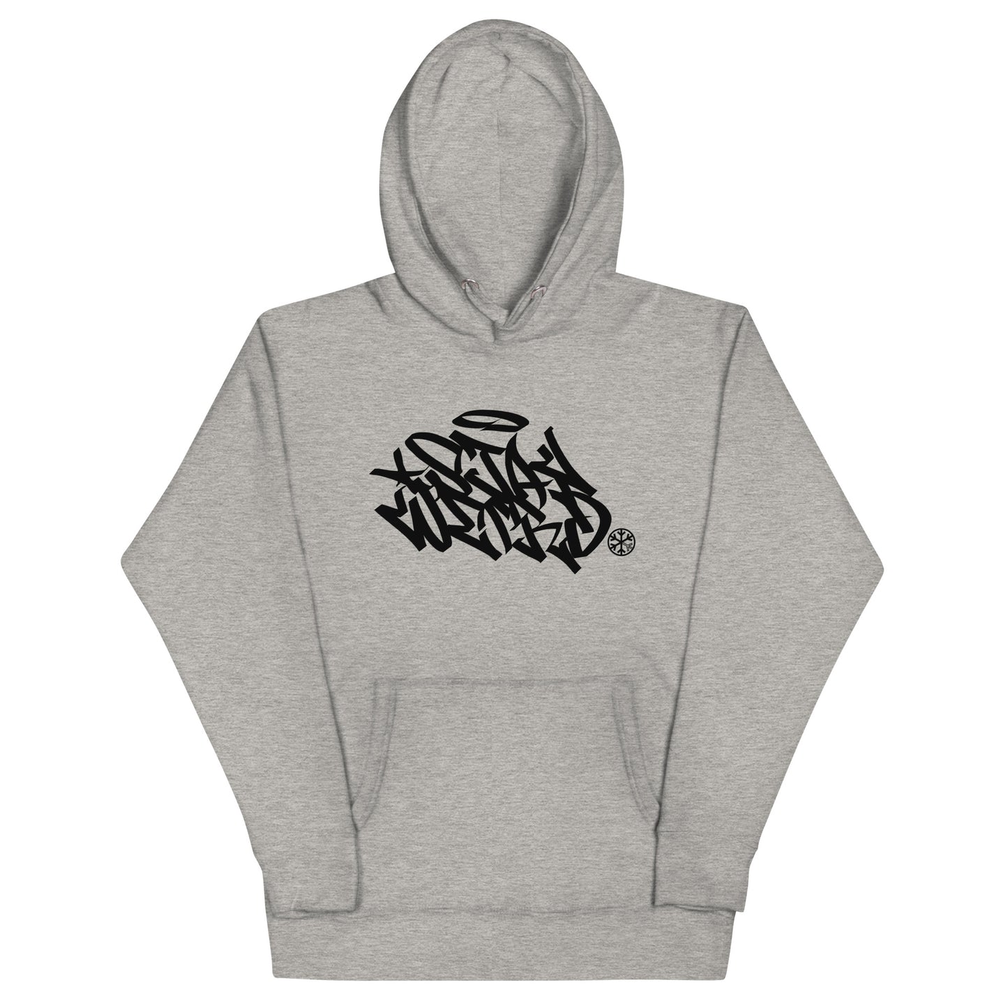 Gray-Stay Weird Graffiti Tag Hoodie from B.Different Clothing, front view, graffiti-inspired streetwear