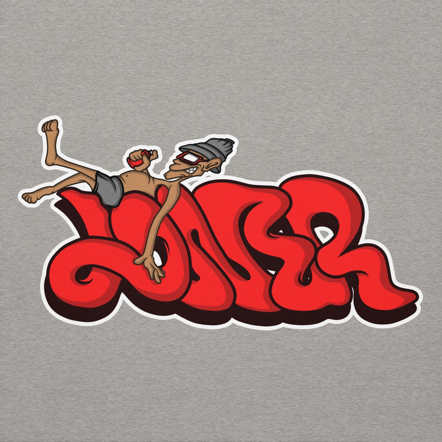 Gray-Loner Graffiti Piece Hoodie from B.Different Clothing, graphic, graffiti-inspired streetwear