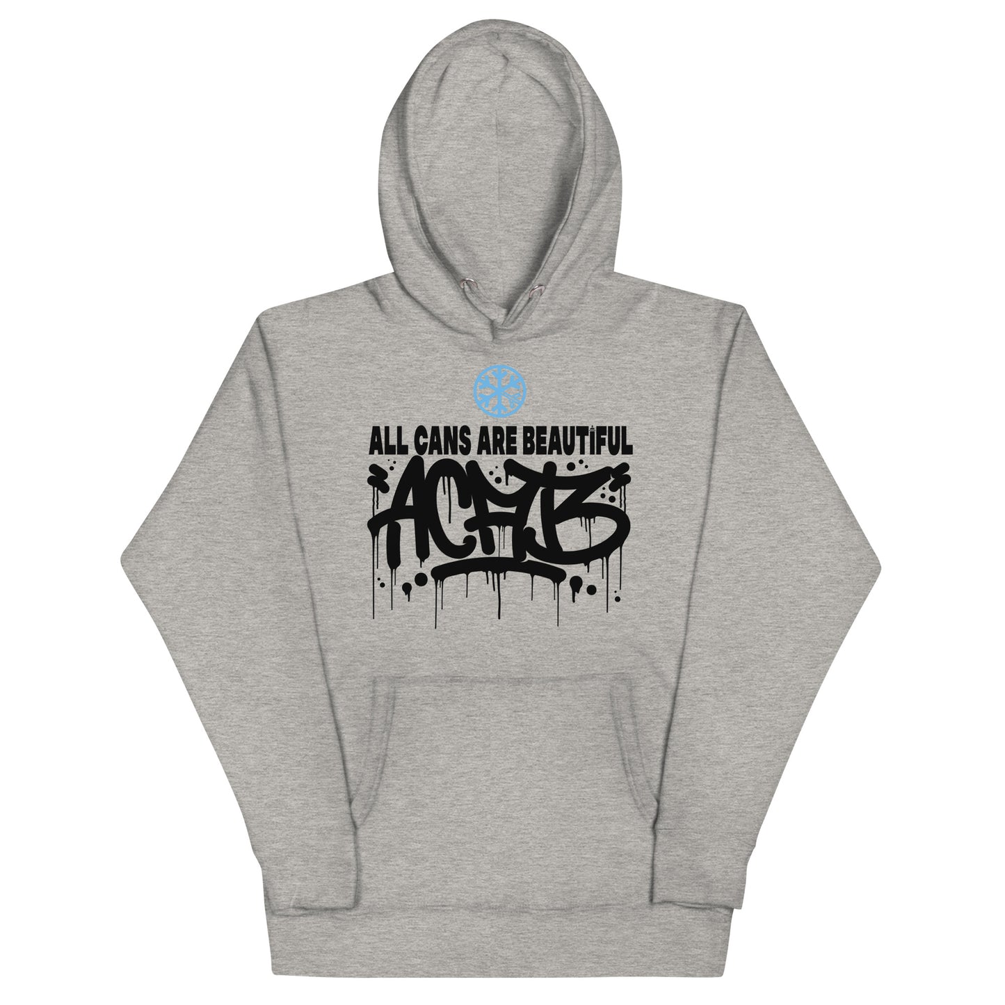 Gray-Acab Graffiti Tag Hoodie from B.Different Clothing, front view, graffiti-inspired streetwear
